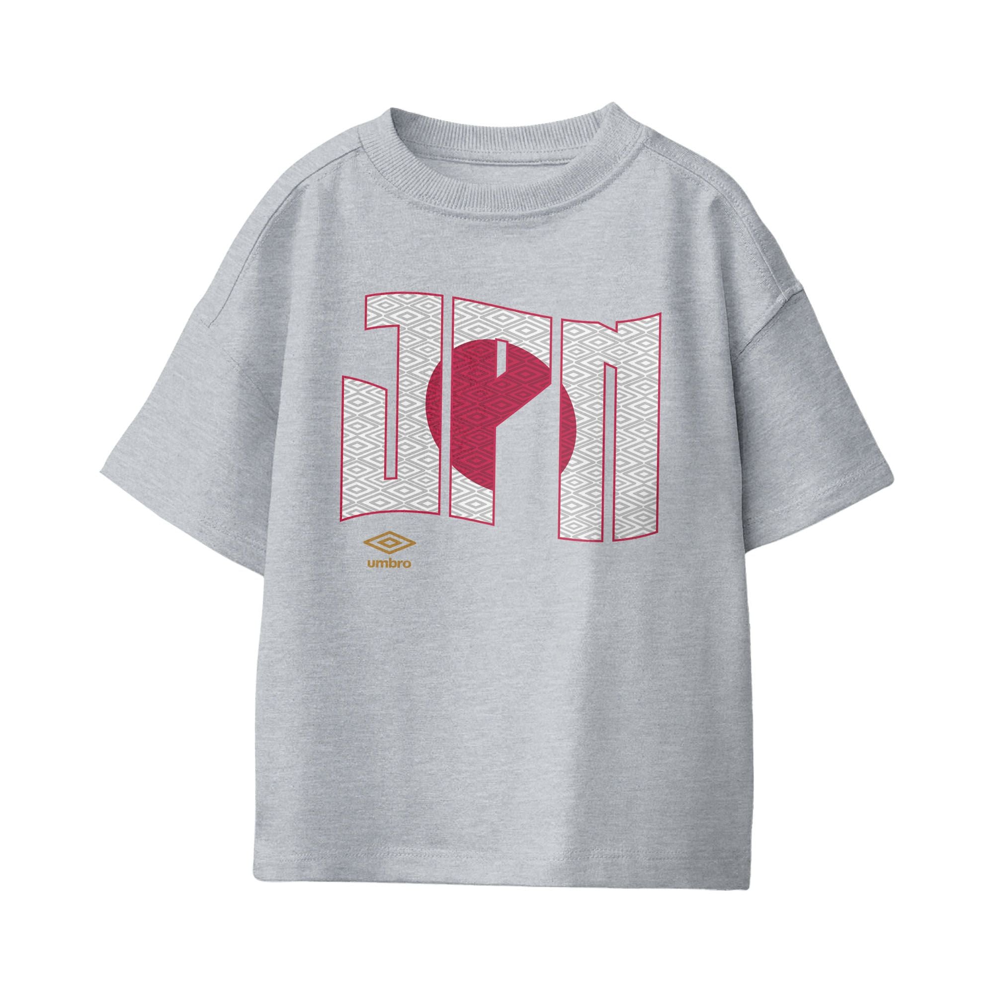 Umbro Kids Unisex Japan Wavy Logo T-Shirt Sport Grey