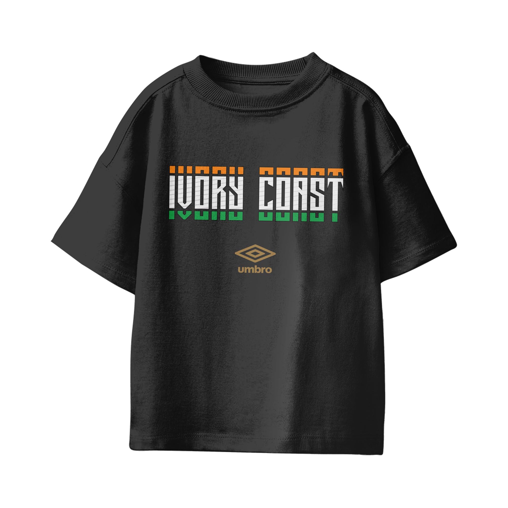 Umbro Côte d'Ivoire Stacked Soccer T-Shirt Black