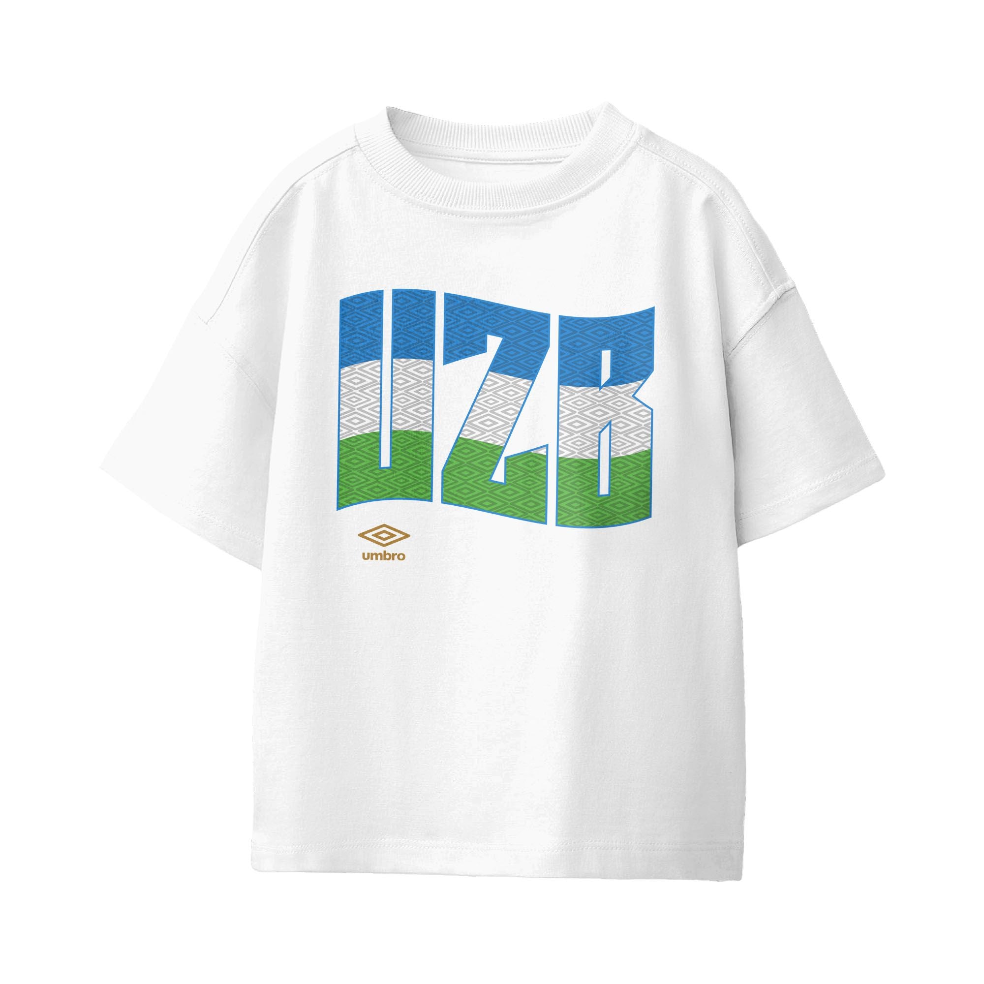 Umbro Kids Unisex Uzbekistan Wavy Logo T-Shirt White