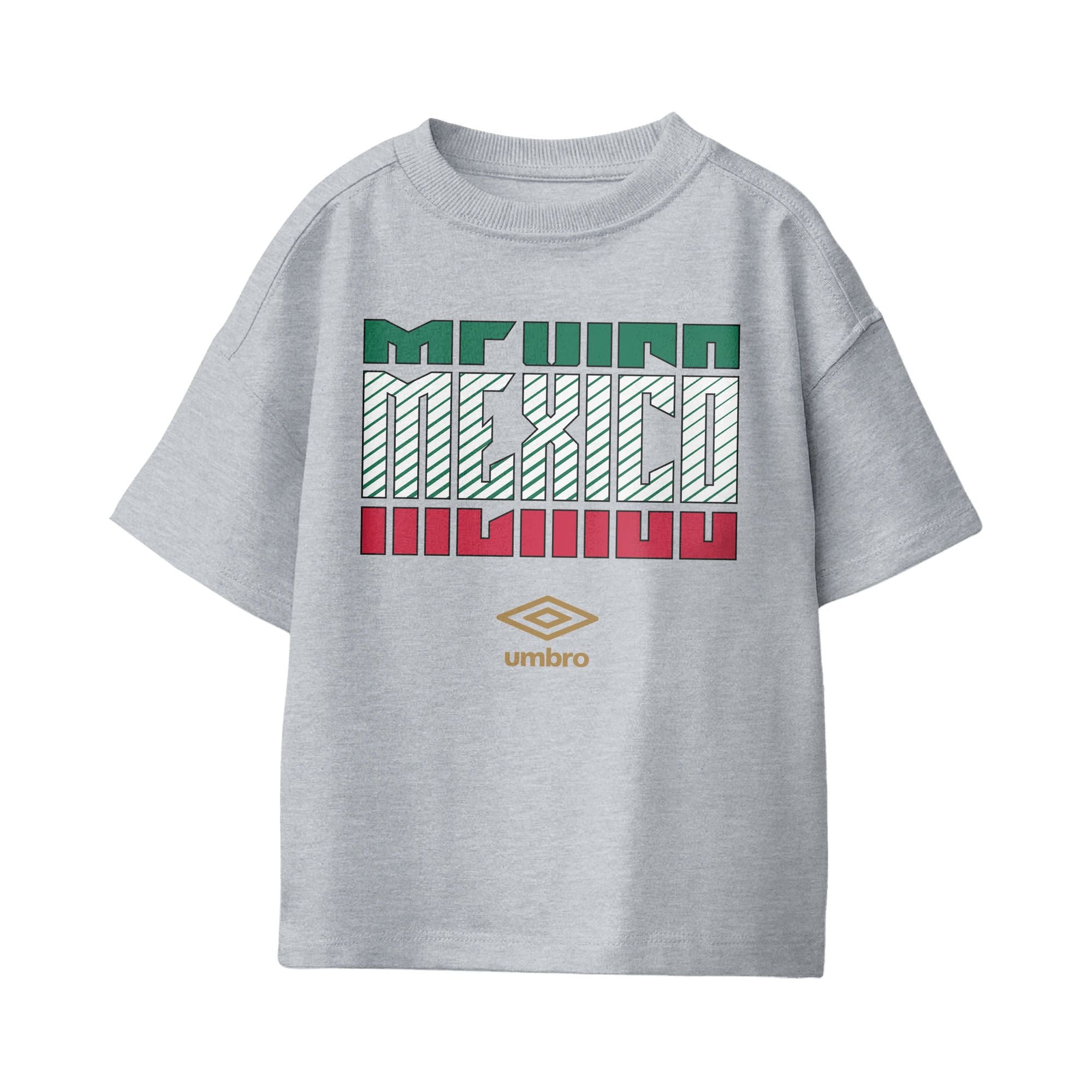 Umbro Kids Unisex Mexico Stacked Soccer T-Shirt Sport Grey