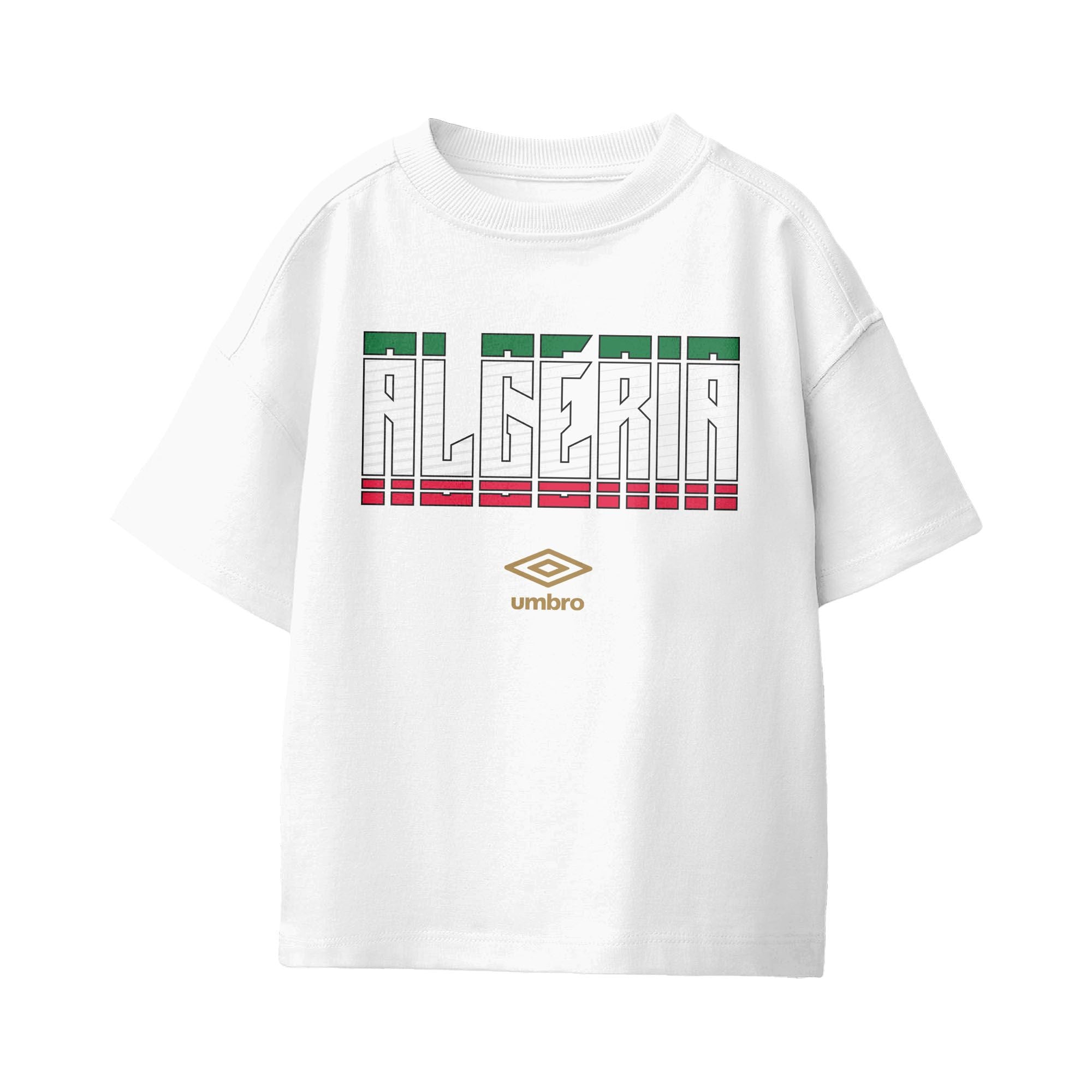 Umbro Algeria Stacked Soccer T-Shirt White