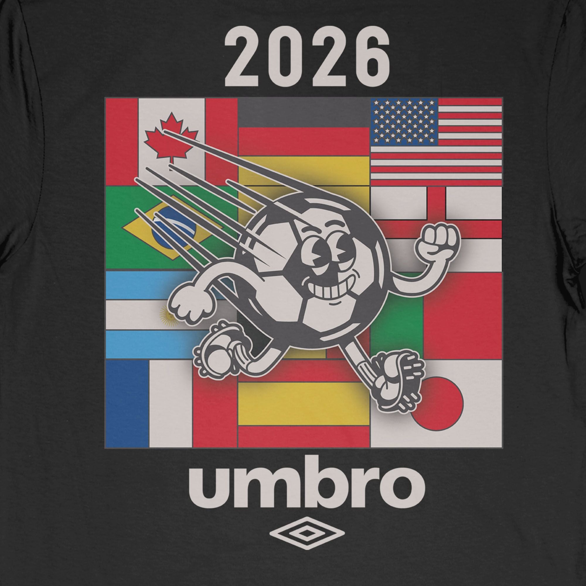 Umbro Adult Spain Global Soccer Front & Back T-Shirt Black