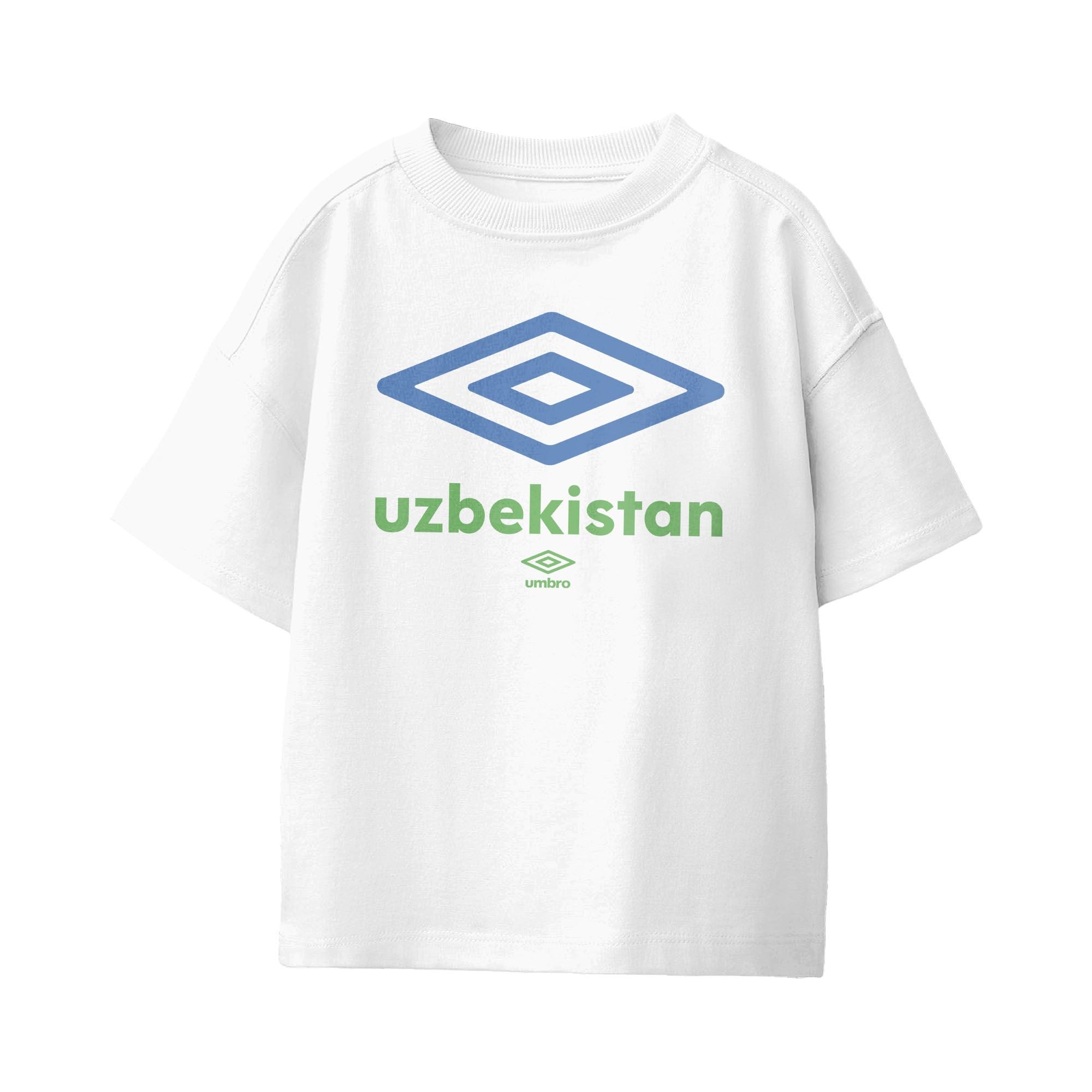 Umbro Kids Unisex Uzbekistan Diamond Logo T-Shirt White