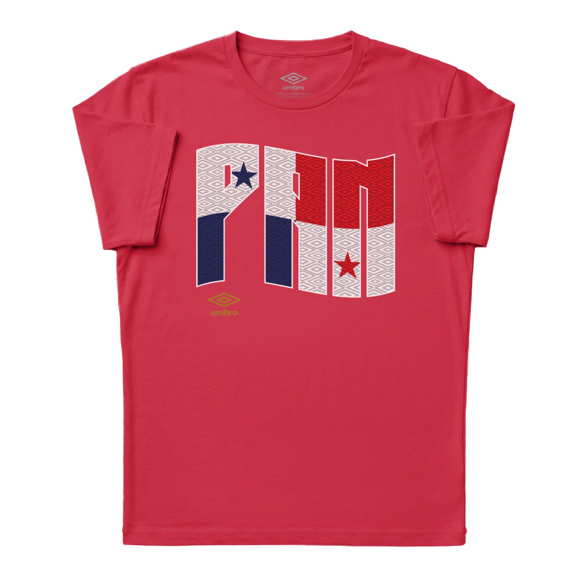 Umbro Adult Unisex Panama Wavy Logo T-Shirt Red