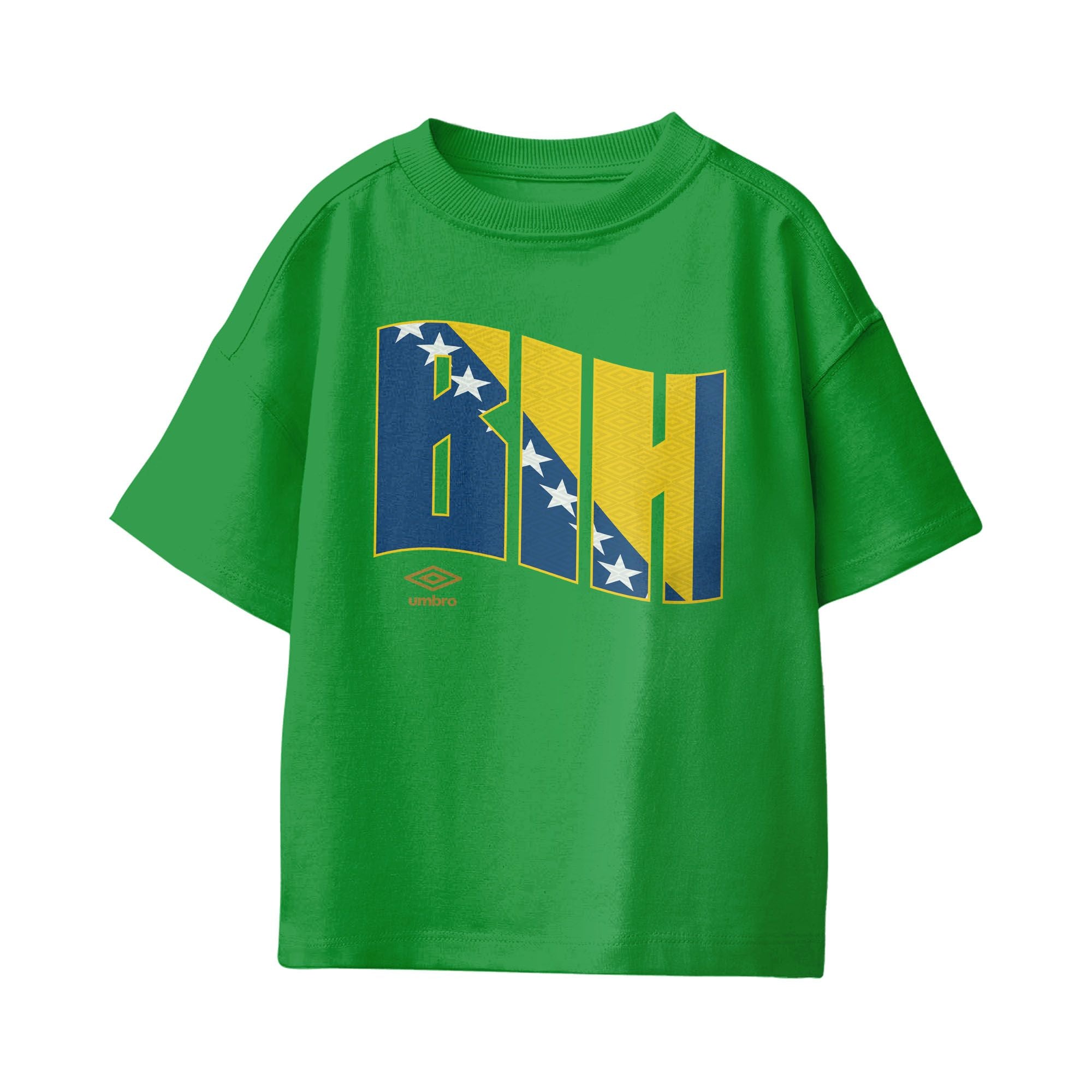 Umbro Kids Unisex Bosnia and Herzegovina Wavy Logo T-Shirt Turf Green