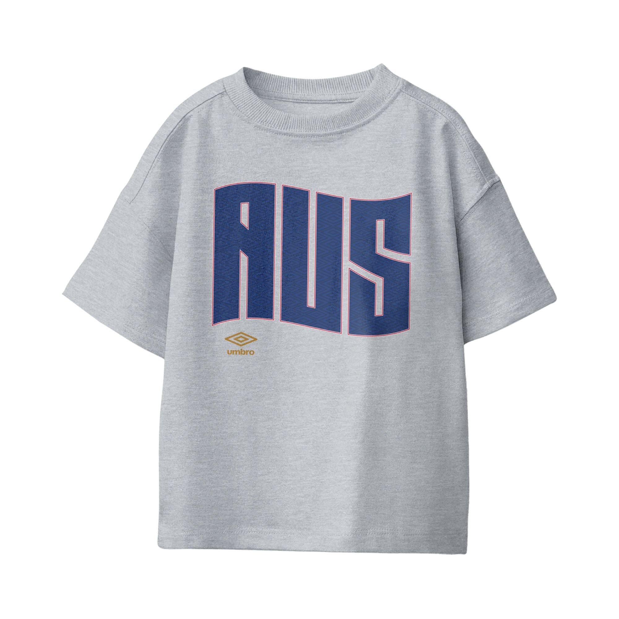 Umbro Kids Unisex Australia Wavy Logo T-Shirt Sport Grey