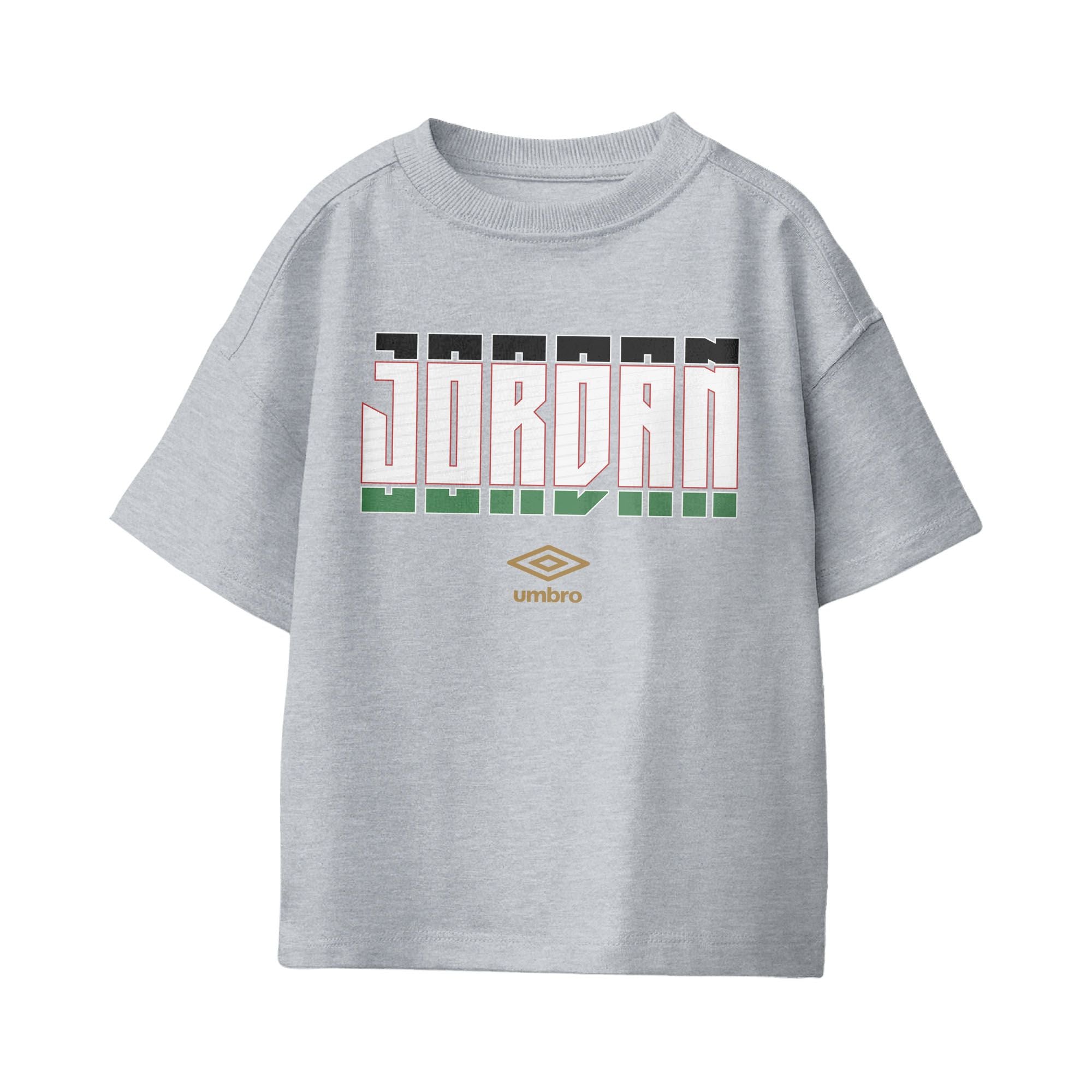Umbro Kids Unisex Jordan Stacked Soccer T-Shirt Sport Grey
