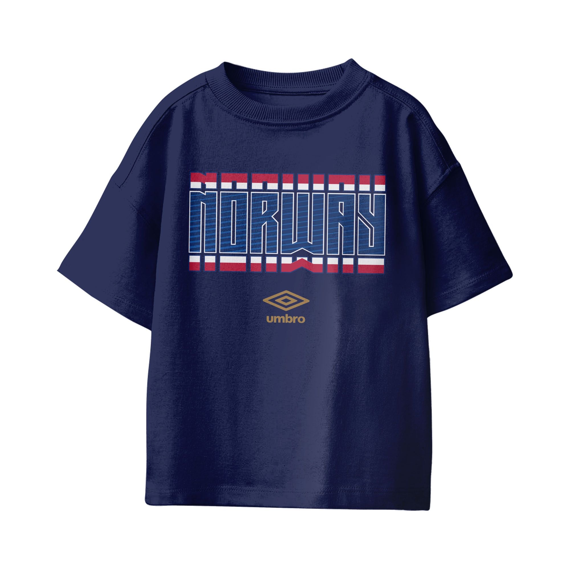 Umbro Norway Stacked Soccer T-Shirt Navy