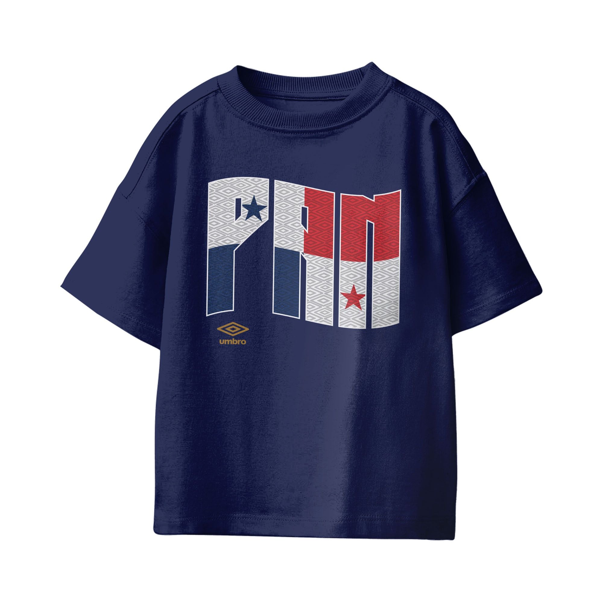 Umbro Kids Unisex Panama Wavy Logo T-Shirt Navy
