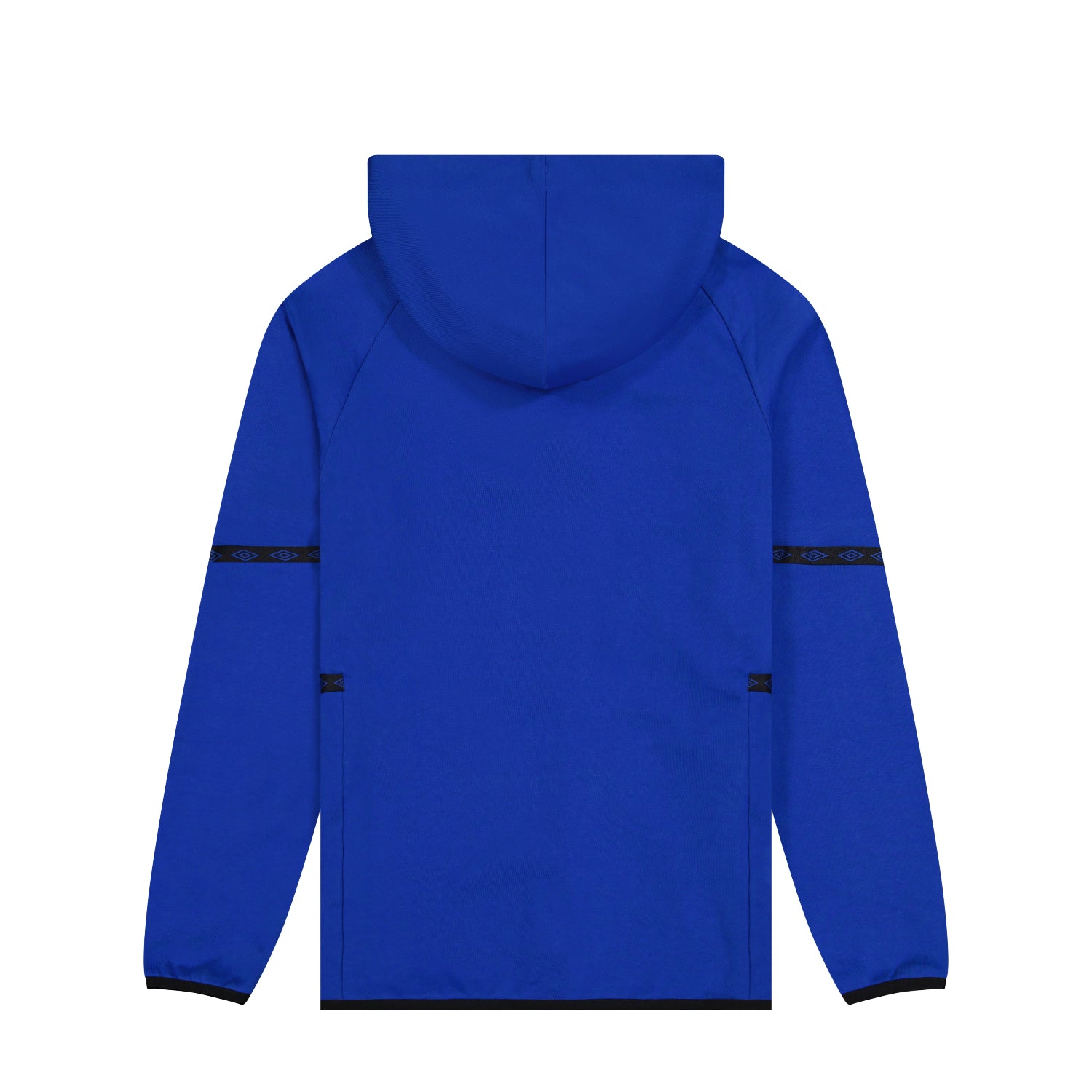 Terrace Full-Zip Hoodie in deep blue with black accents in a slim fit, a drawcord hood by Umbro