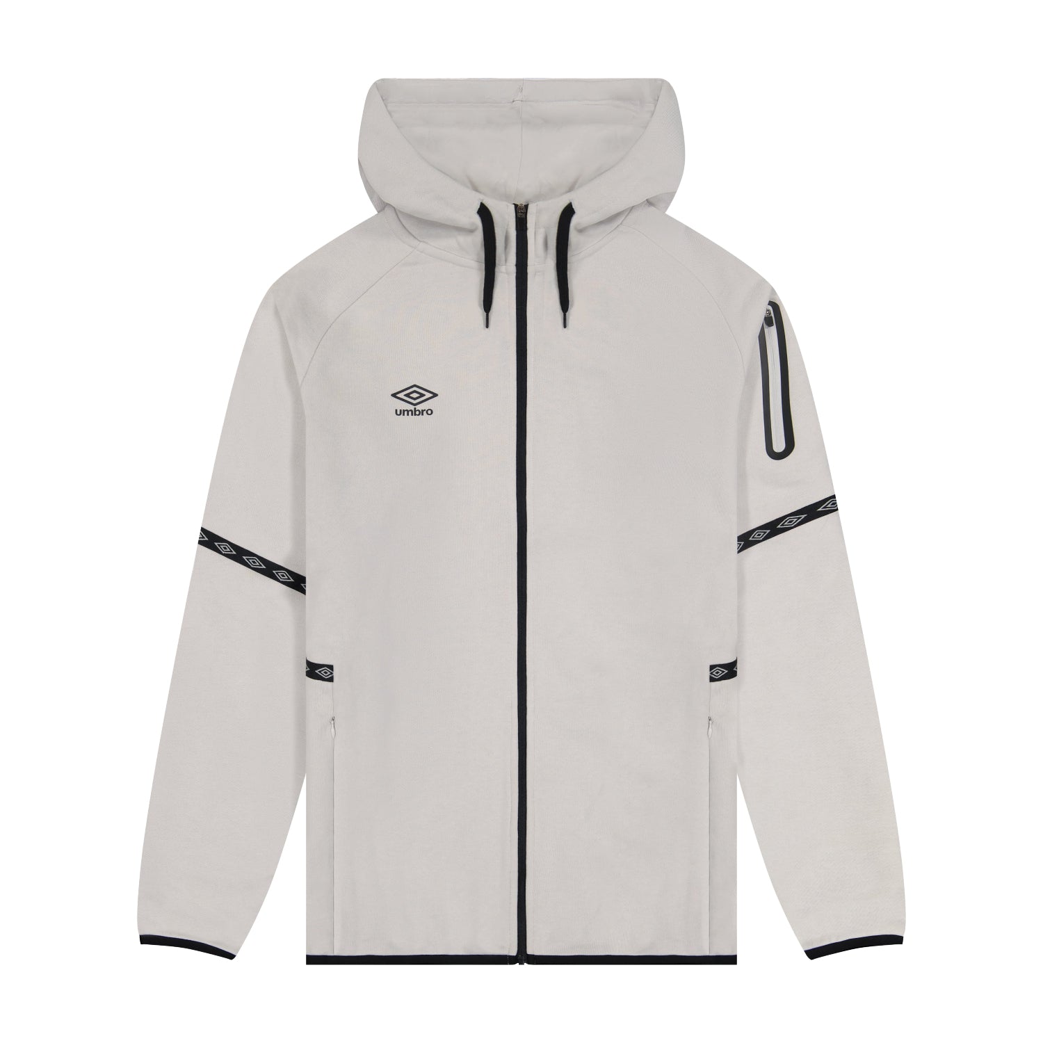 Umbro light grey hooded zip jacket with black accents