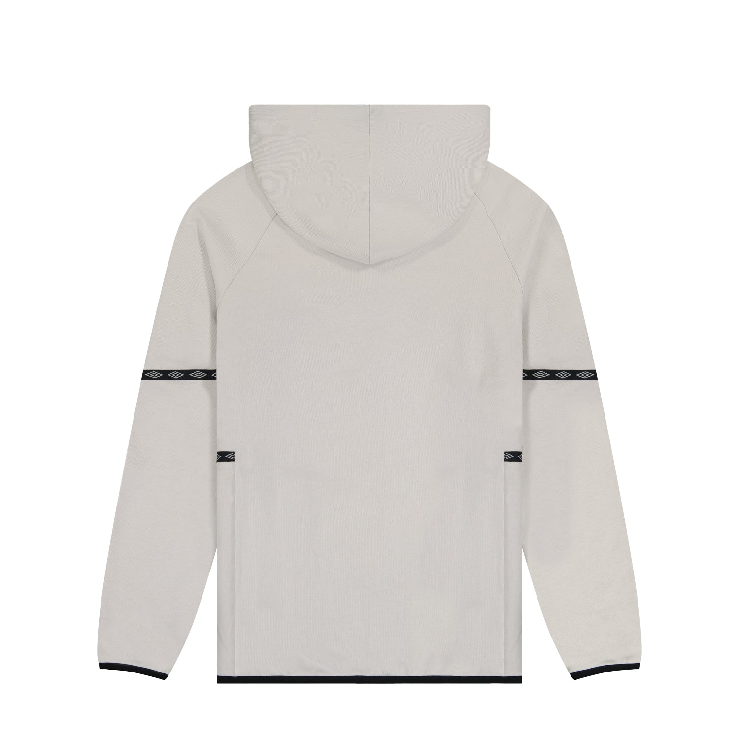 Terrace Full-Zip Hoodie in light grey with black accents in a slim fit, a drawcord hood by Umbro