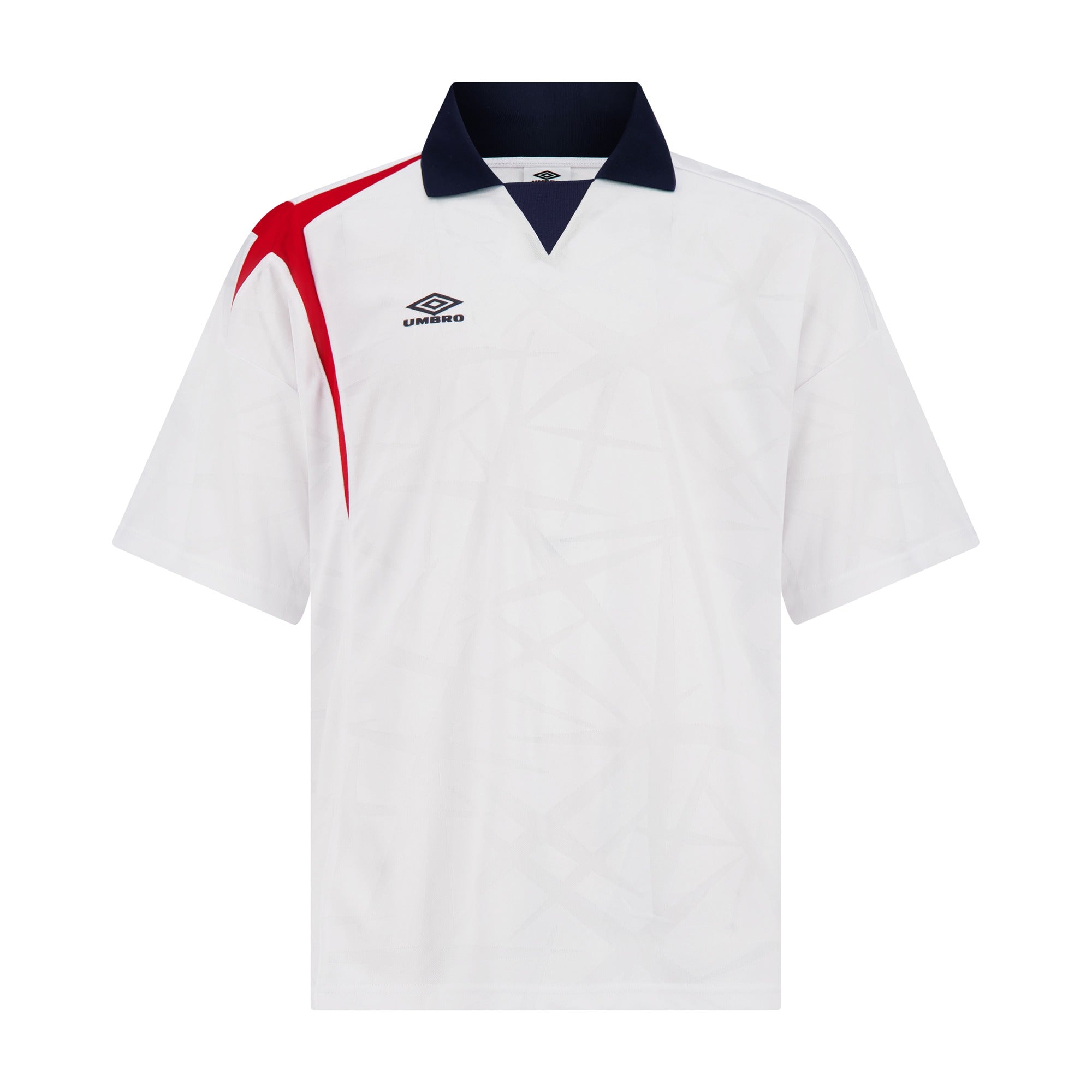 The red and white football retro soccer jersey. Shop unisex soccer shirts by Umbro.