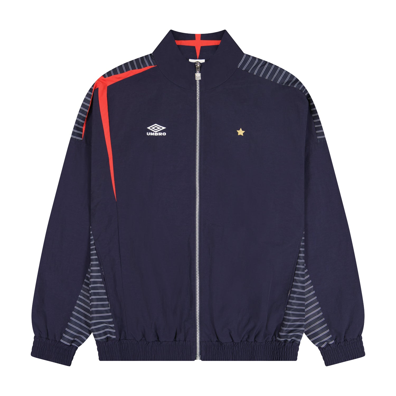 Men's relaxed-fit navy blue track jacket with dropped sleeves - Shop unisex nylon track jackets by Umbro