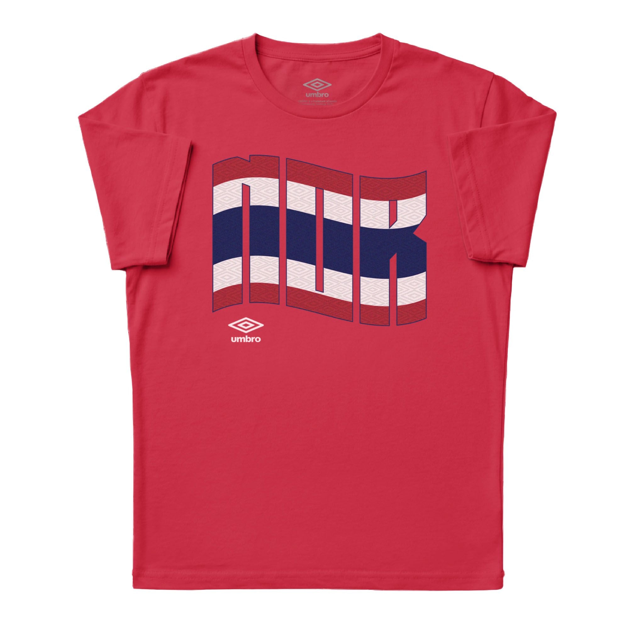 Umbro Adult Unisex Norway Wavy Logo T-Shirt Red