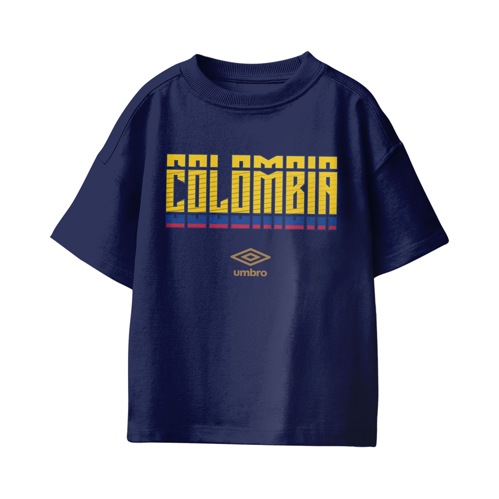 Umbro Kids Unisex Colombia Stacked Soccer T-Shirt Navy
