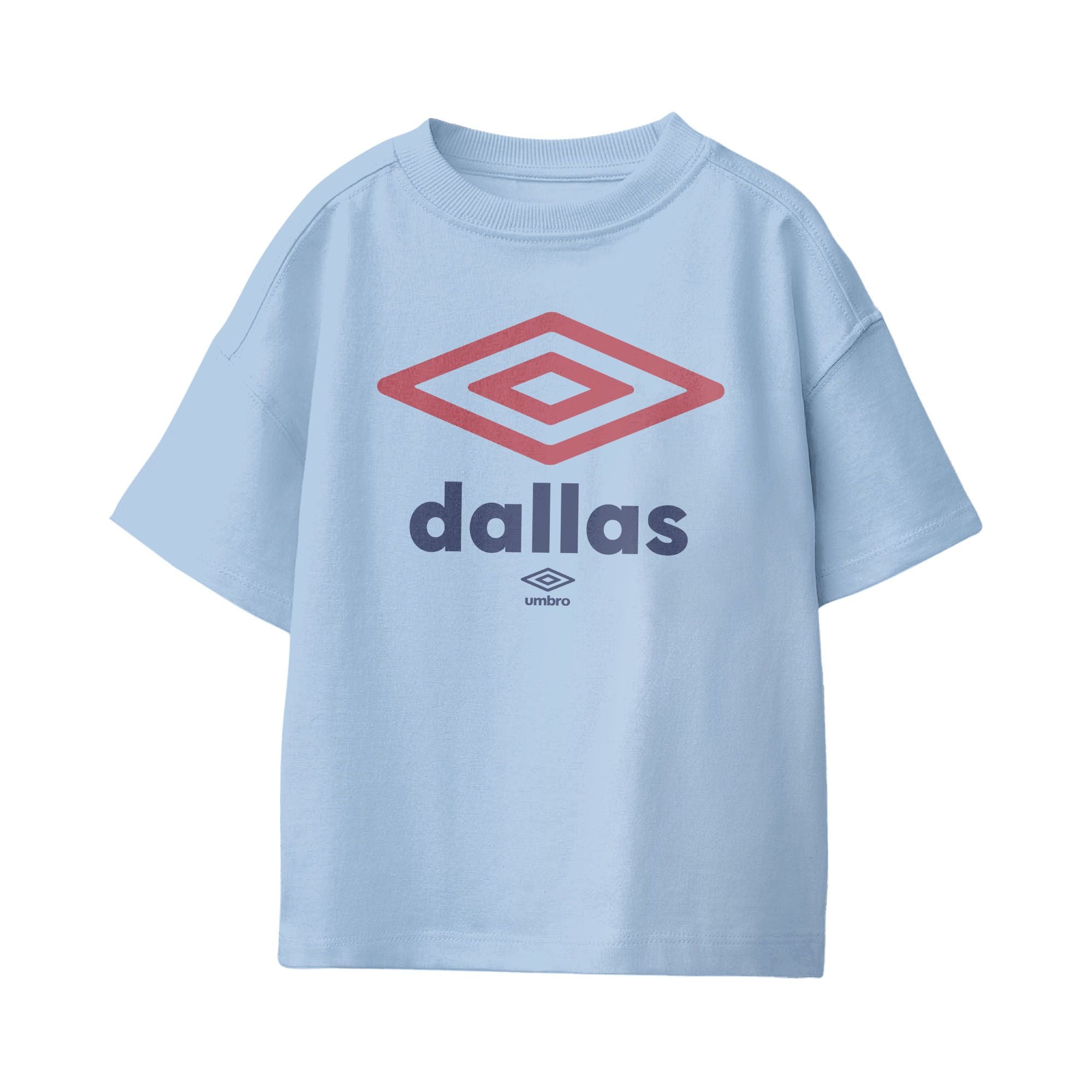 Umbro Kids Unisex Dallas City Diamond Logo T-Shirt Light Blue