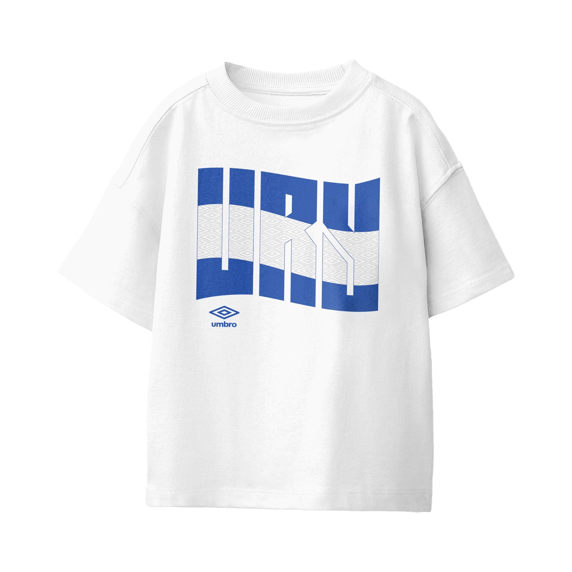 Umbro Kids Unisex Uruguay Wavy Logo T-Shirt White