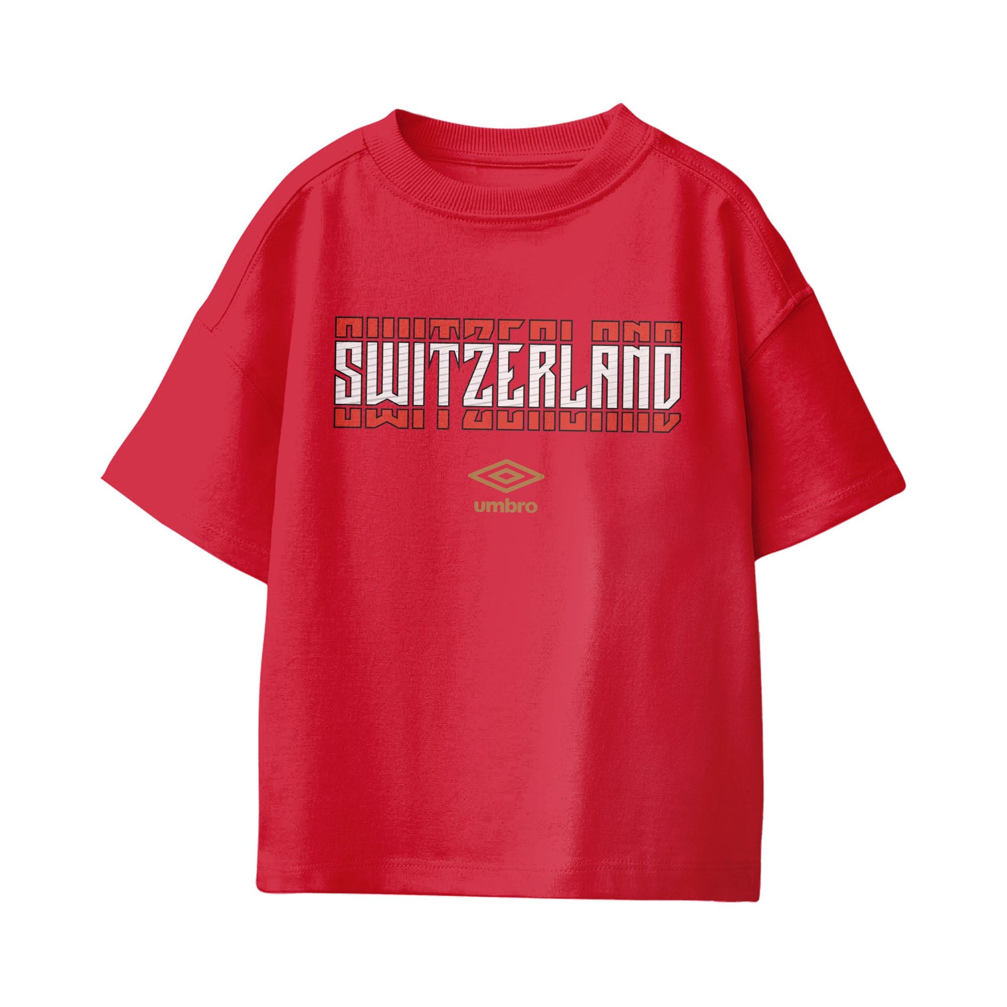 Umbro Switzerland Stacked Soccer T-Shirt Red
