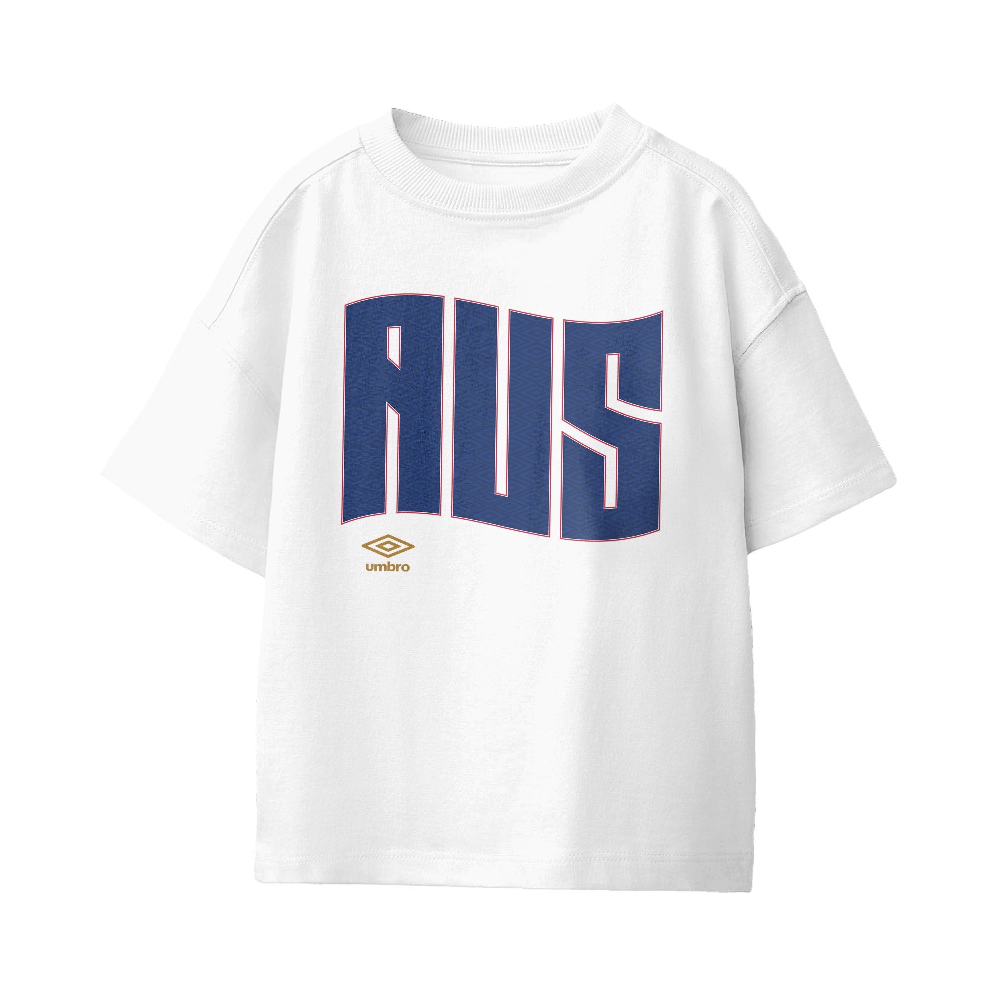 Umbro Kids Unisex Australia Wavy Logo T-Shirt White