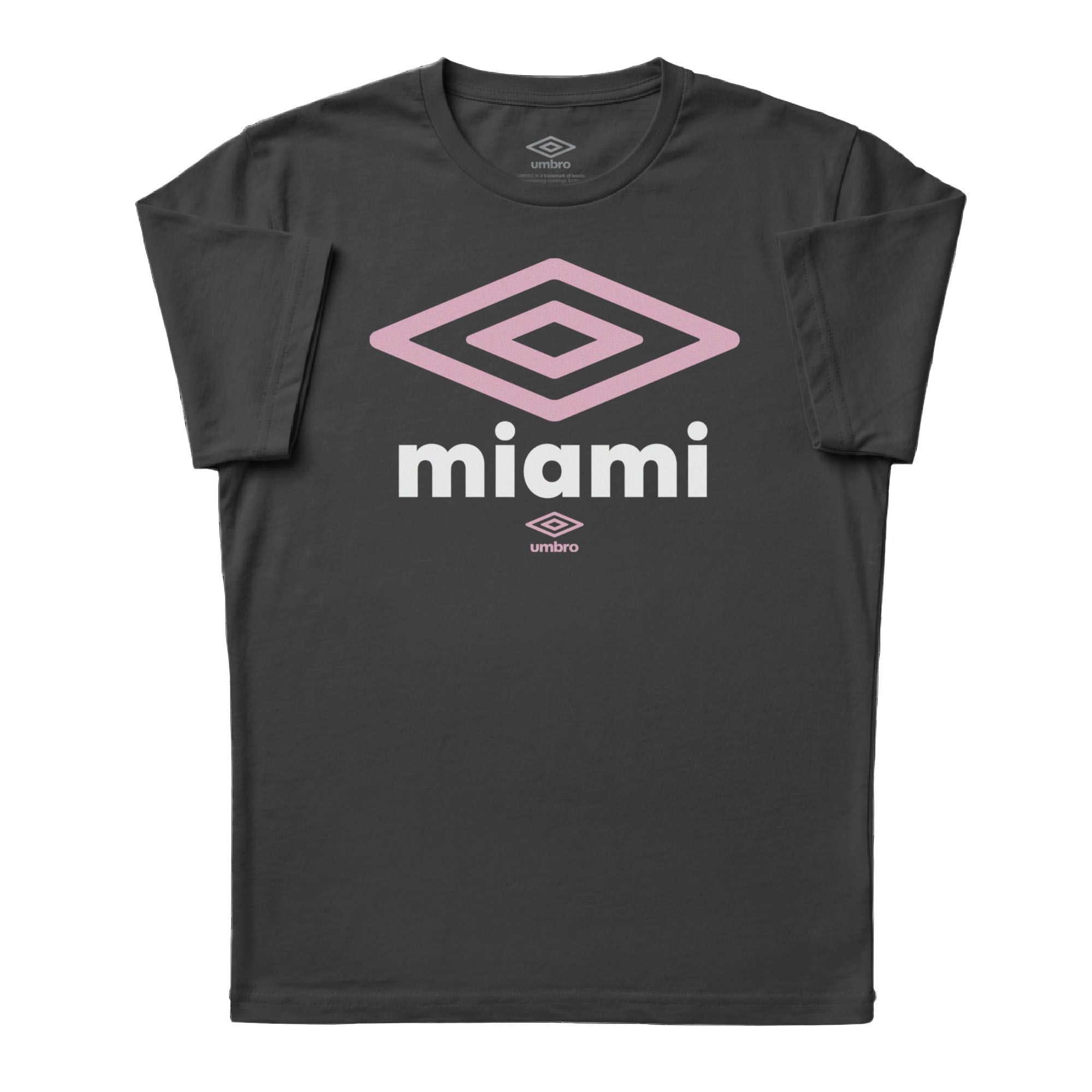 Umbro Adult Unisex Miami City Diamond Logo T-Shirt Black