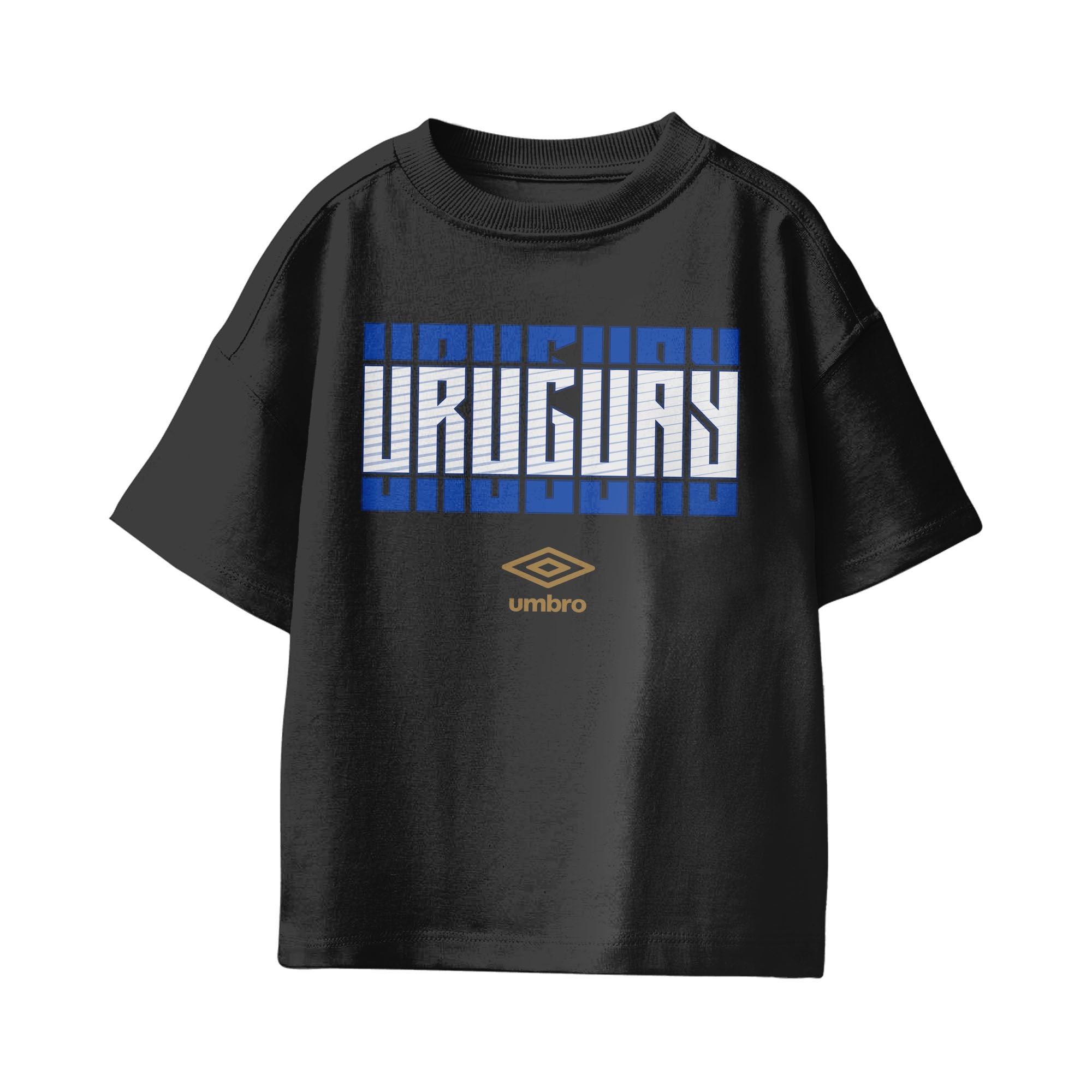 Umbro Kids Unisex Uruguay Stacked Soccer T-Shirt Black