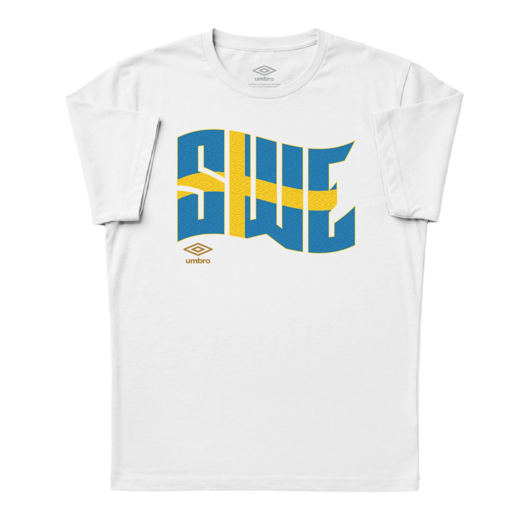 Umbro Adult Unisex Sweden Wavy Logo T-Shirt White