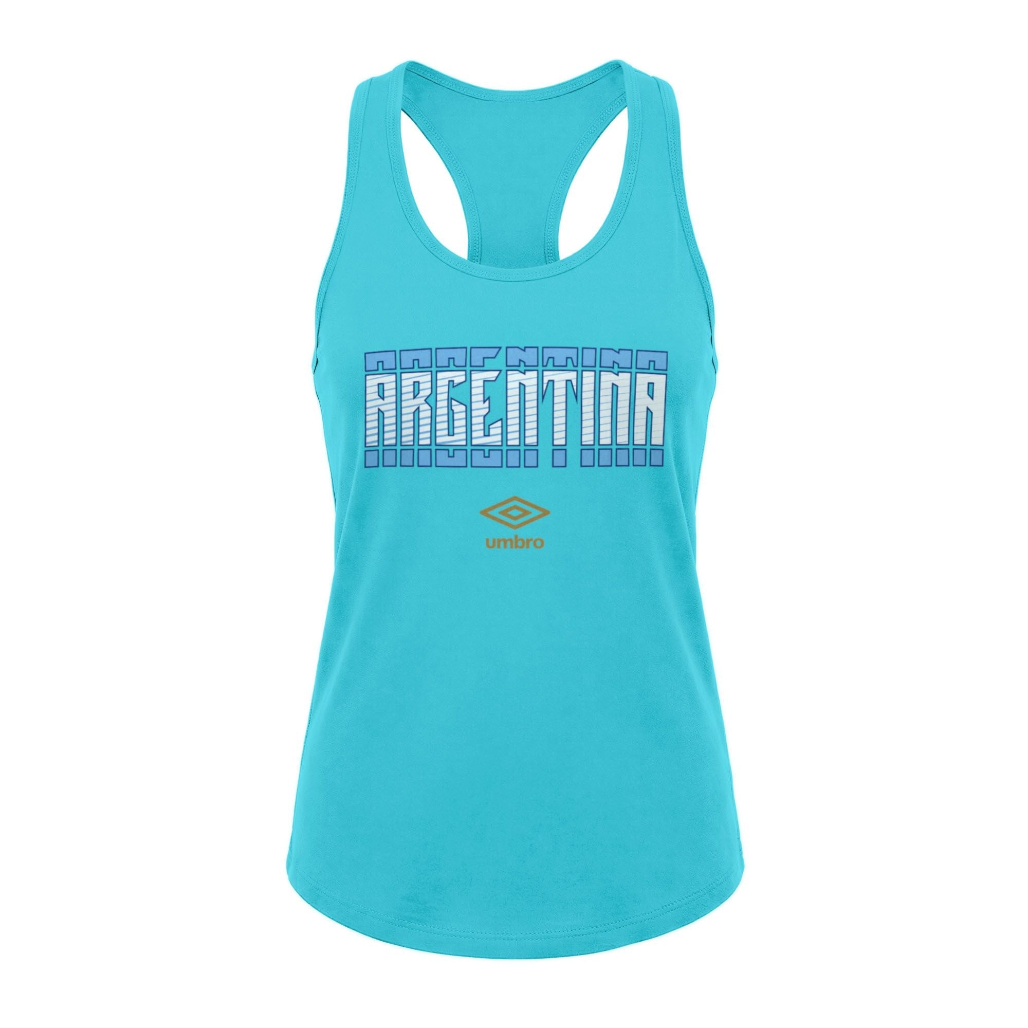 Umbro Argentina Stacked Soccer Tank Tahiti Blue