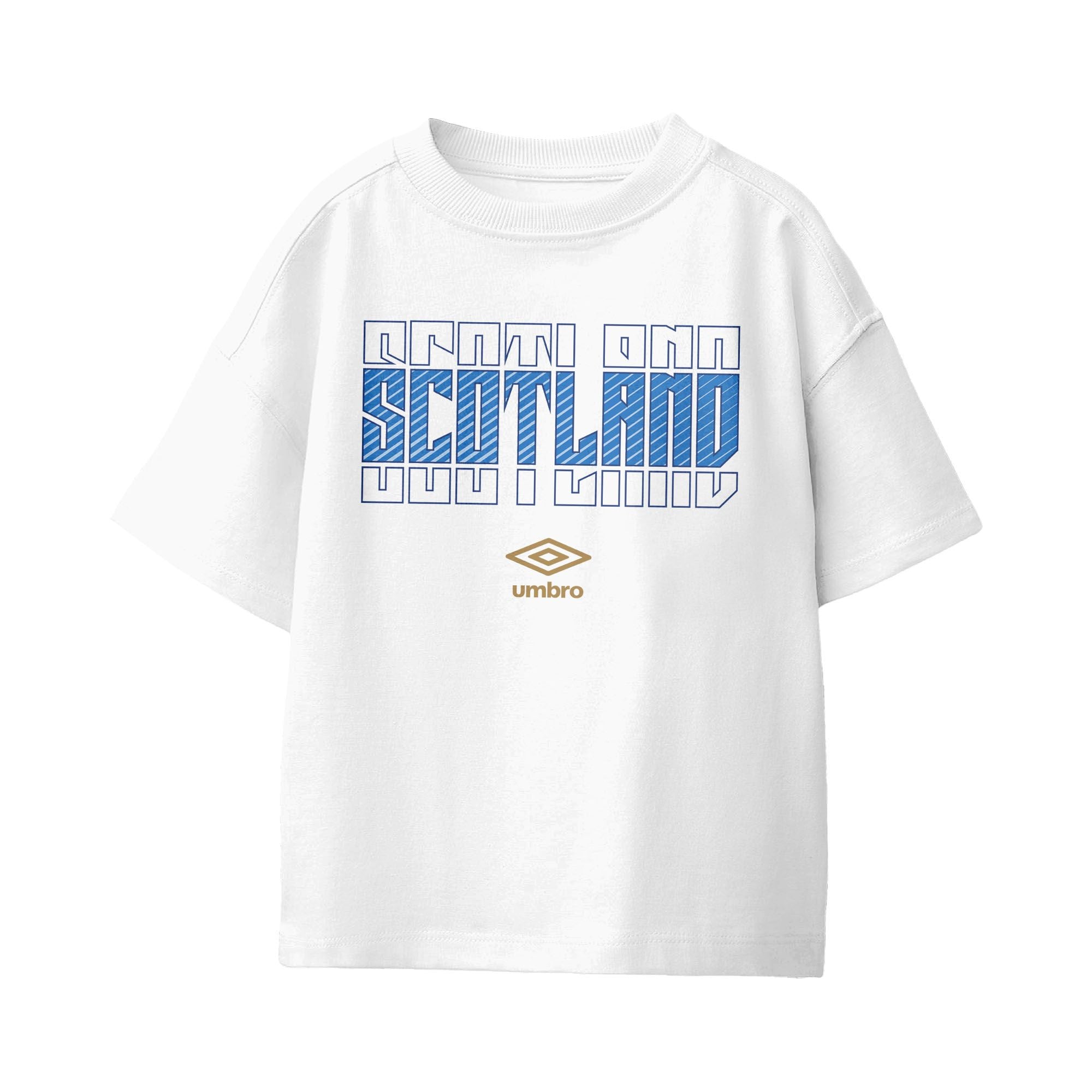 Umbro Kids Unisex Scotland Stacked Soccer T-Shirt White