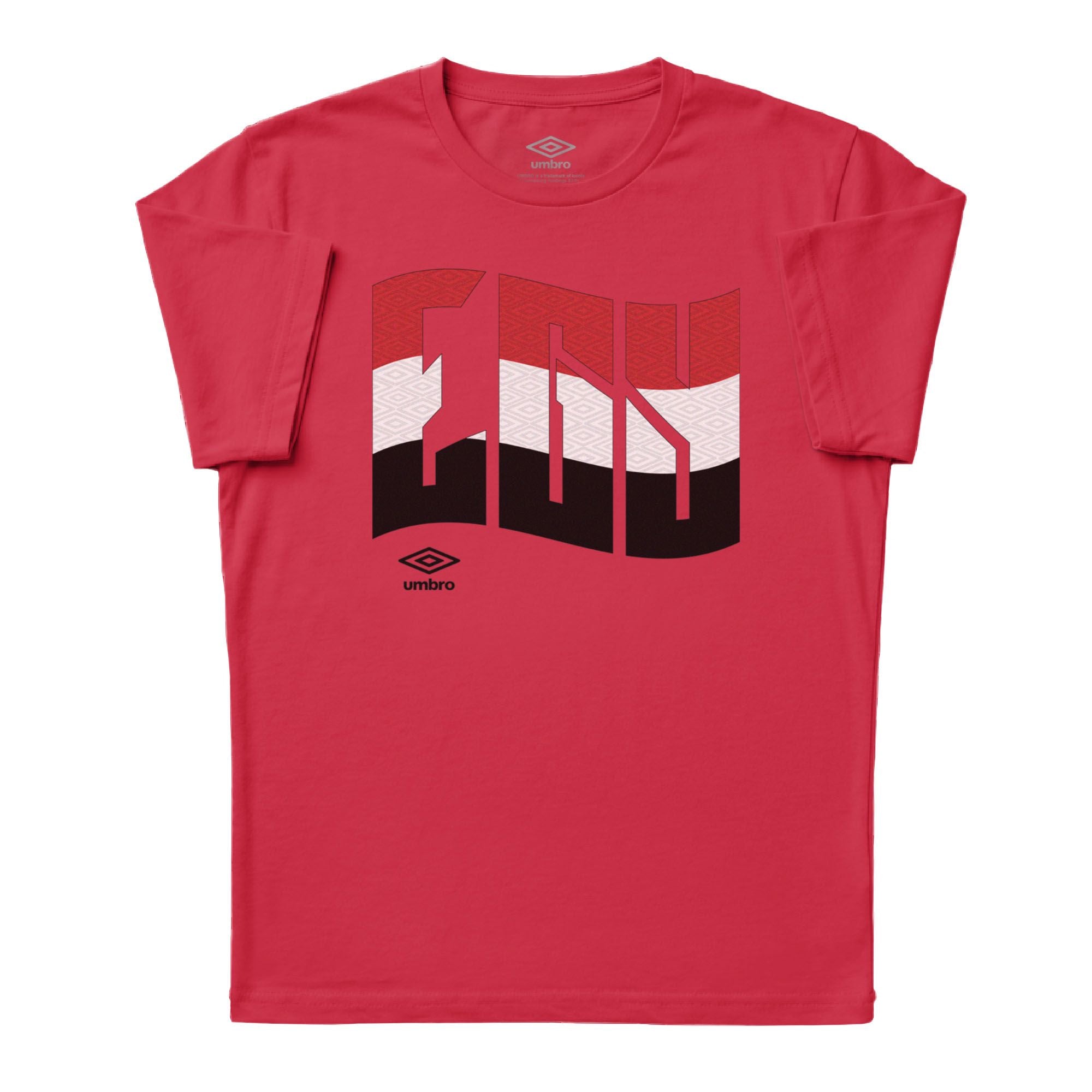Umbro Adult Unisex Egypt Wavy Logo T-Shirt Red