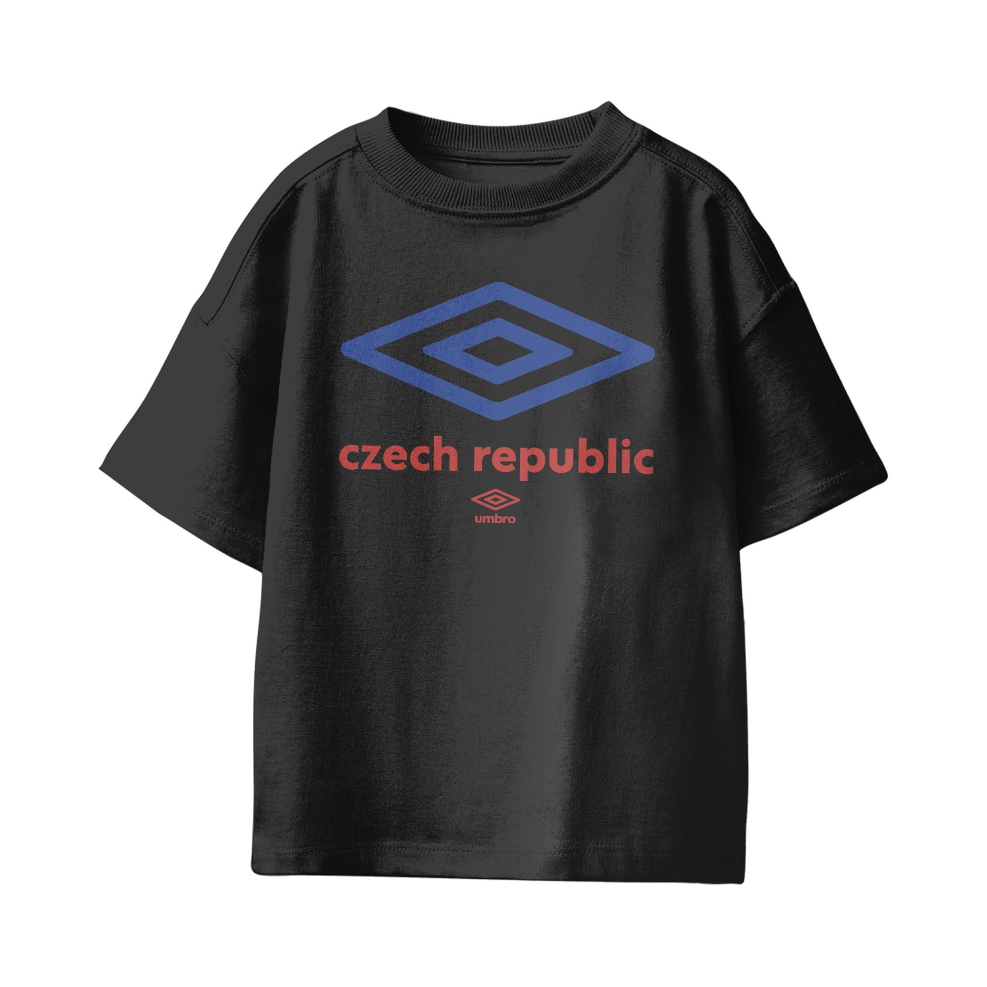 Umbro Kids Unisex Czech Republic Diamond Logo T-Shirt Black