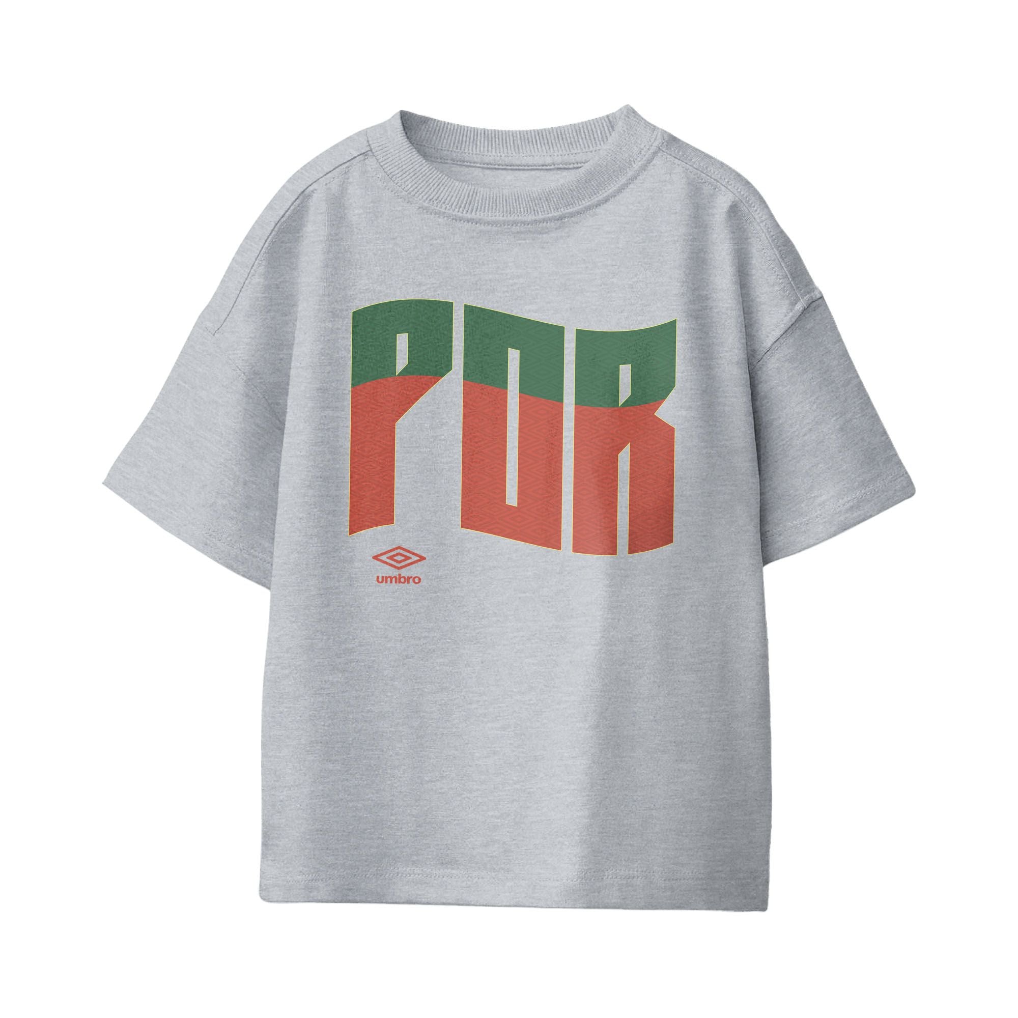 Umbro Kids Unisex Portugal Wavy Logo T-Shirt Sport Grey