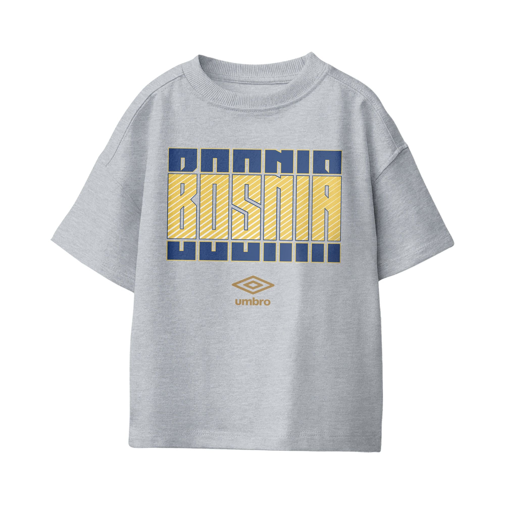 Umbro Bosnia and Herzegovina Stacked Soccer T-Shirt Sport Grey