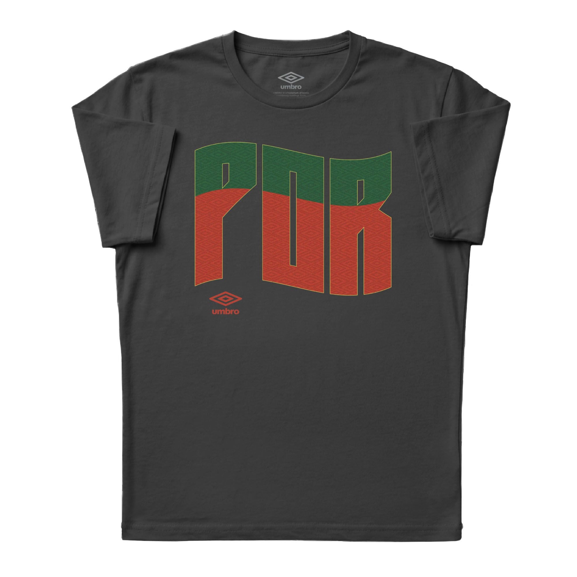 Umbro Adult Unisex Portugal Wavy Logo T-Shirt Black