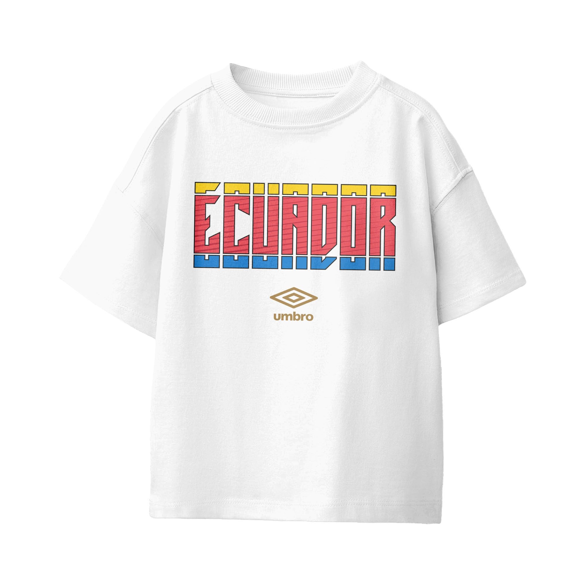 Umbro Kids Unisex Ecuador Stacked Soccer T-Shirt White
