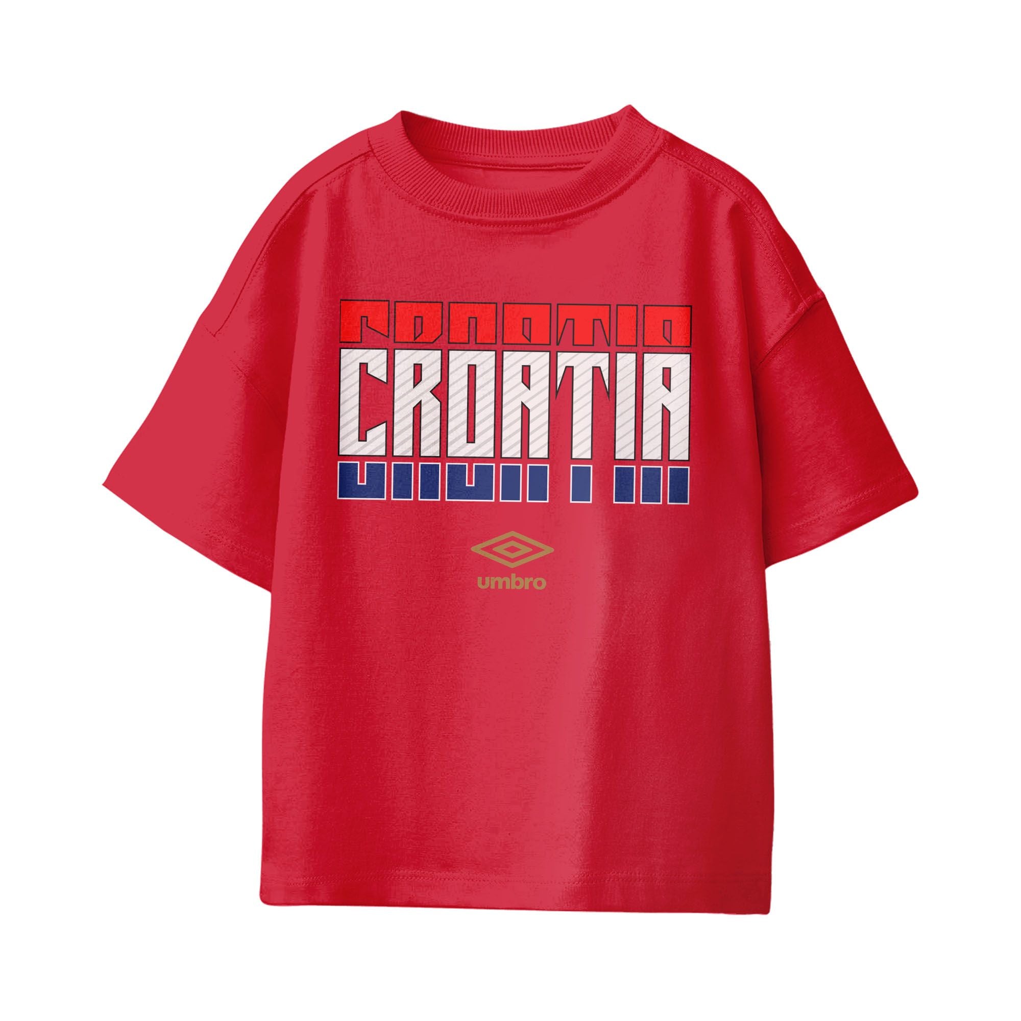 Umbro Croatia Stacked Soccer T-Shirt Red