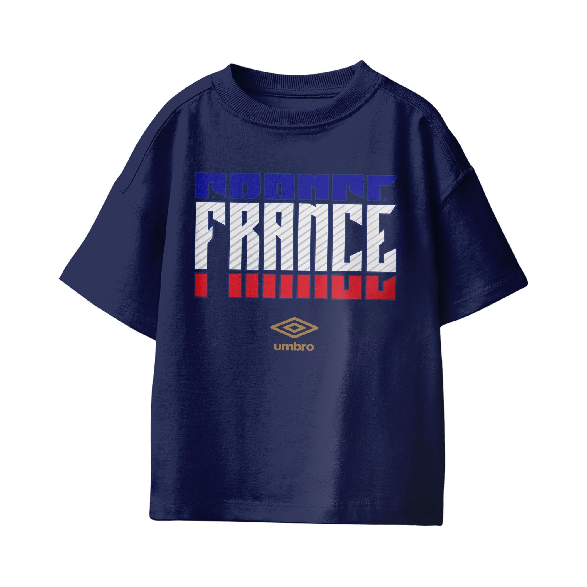 Umbro France Stacked Soccer T-Shirt Navy