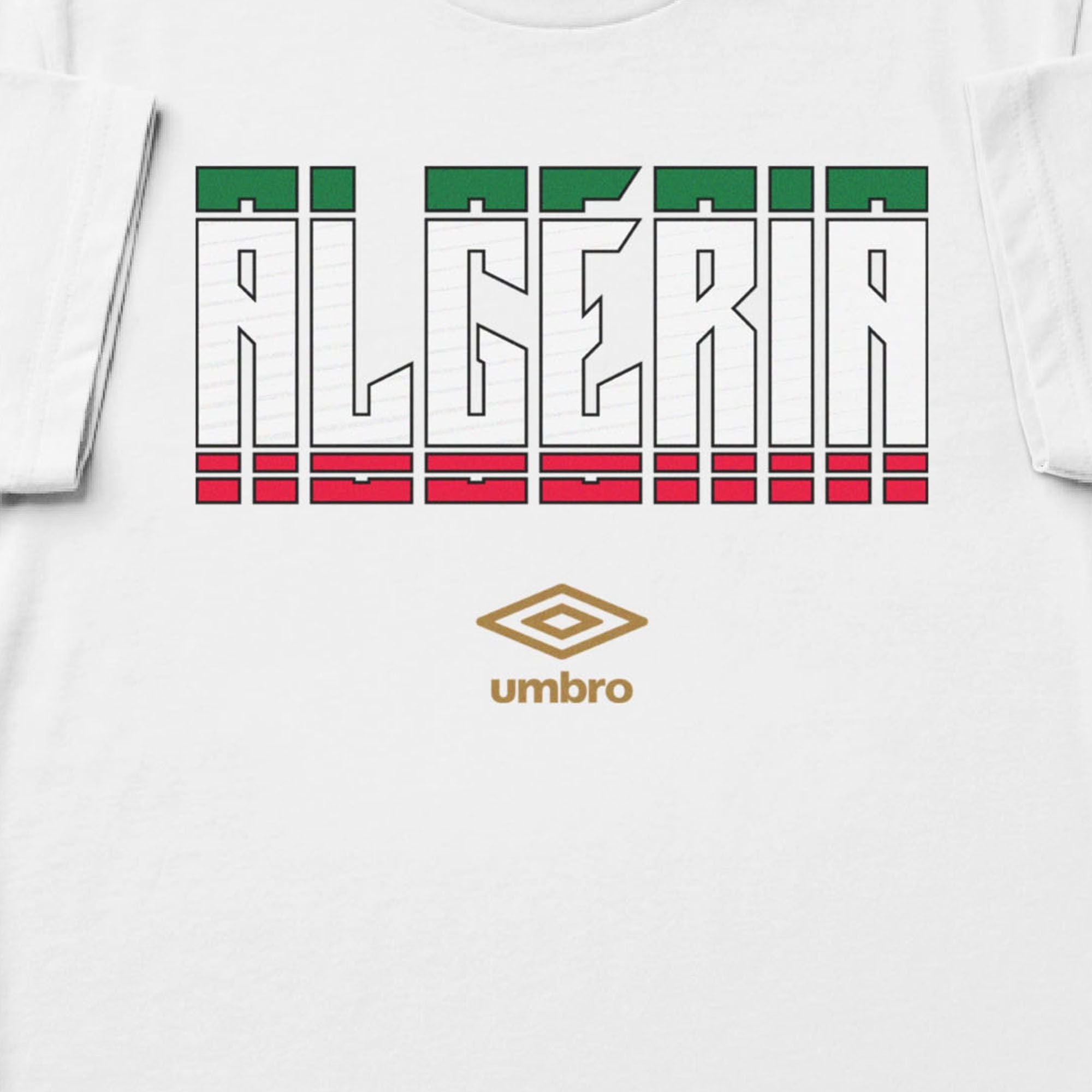 Algeria Stacked white soccer t shirt in 100% cotton - Shop men's workout tee shirts by Umbro.