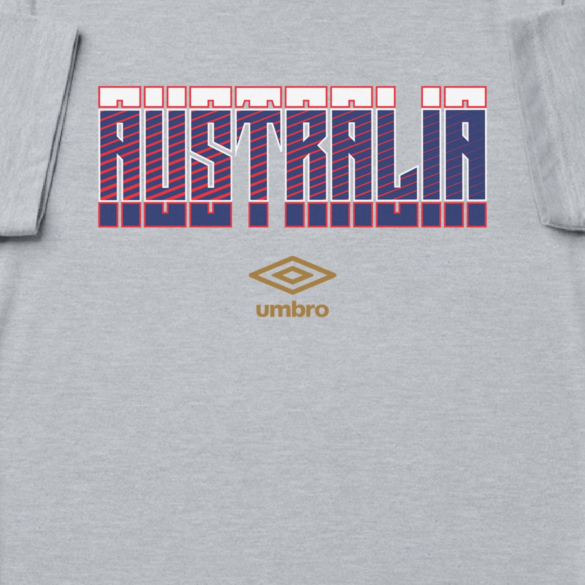 Australia Stacked grey soccer t shirt in 100% cotton with short sleeves - Shop men's graphic tees by Umbro.