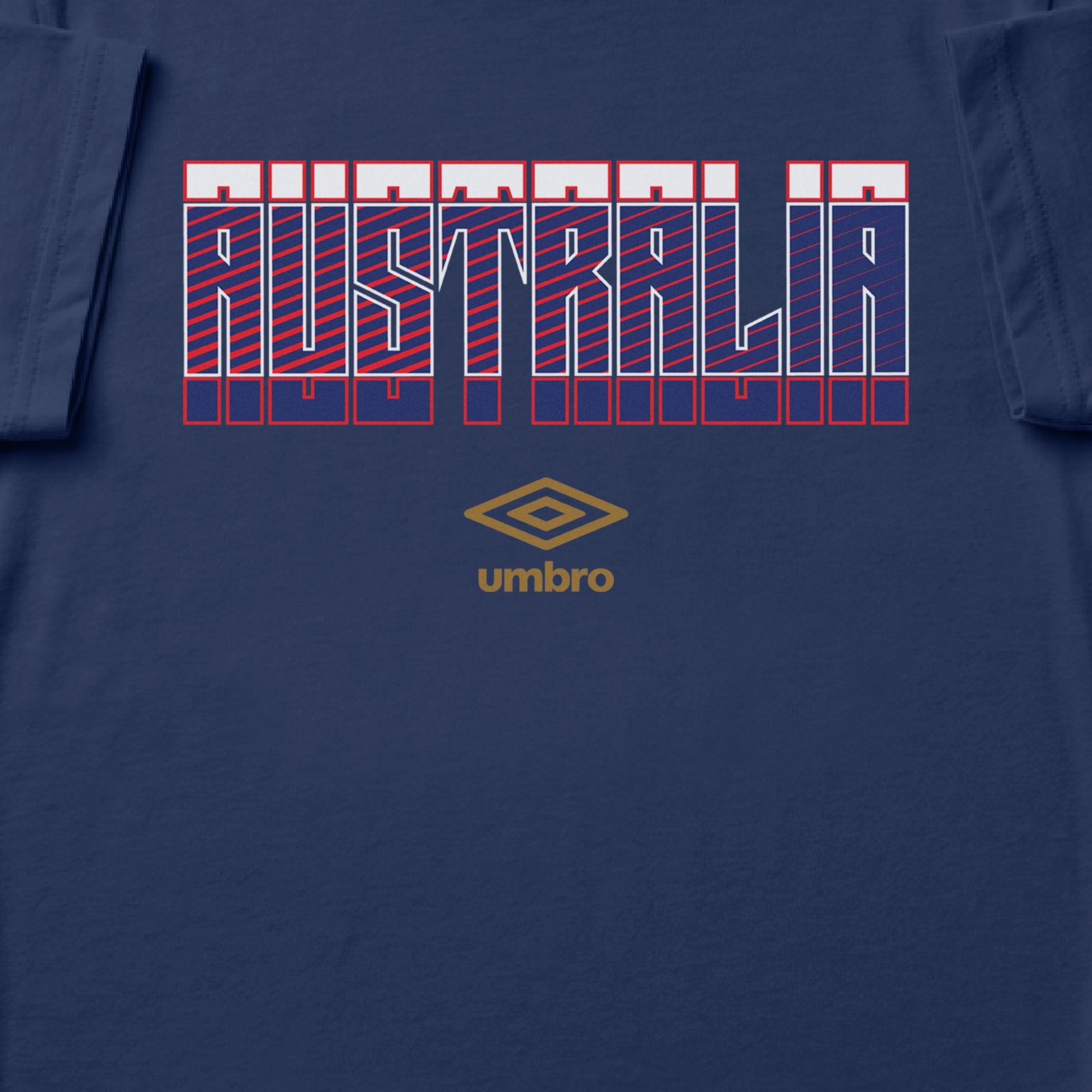 Australia Stacked navy blue soccer t shirt in cotton with short sleeves - Shop men's graphic tees by Umbro.