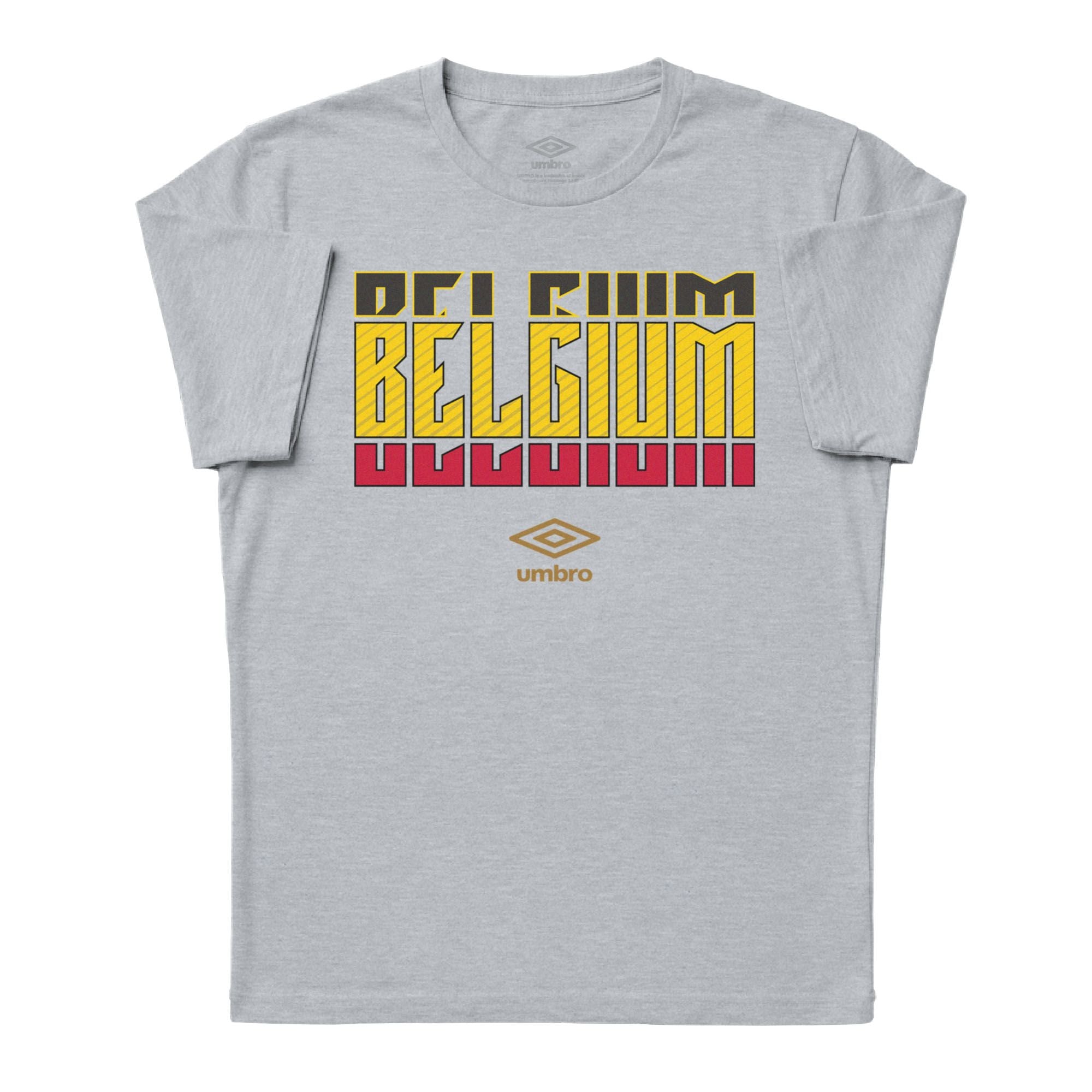 Belgium Stacked grey soccer tee in cotton with short sleeves and round neck - Shop men's graphic tee shirts by Umbro