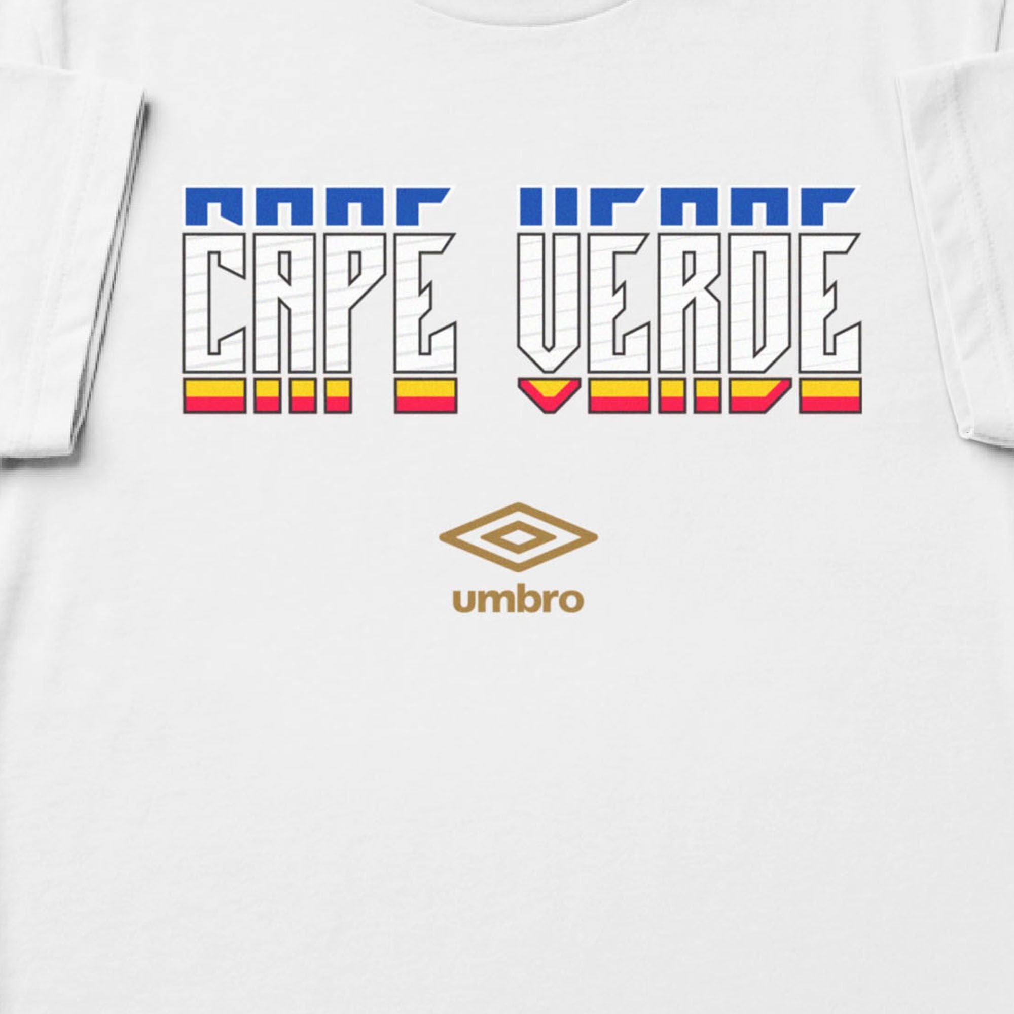 Cabo Verde Stacked white soccer t shirt in 100% cotton - Shop men's workout tee shirts by Umbro.