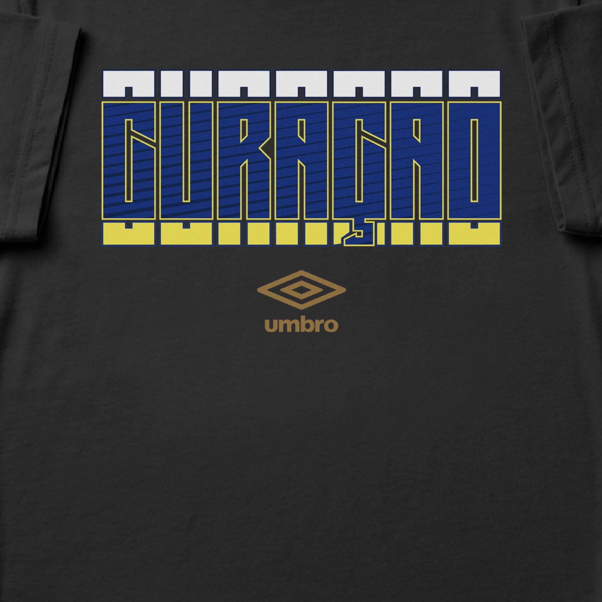 Curaçao Stacked black soccer t shirt in 100% cotton with short sleeves - Shop men's workout tees by Umbro.