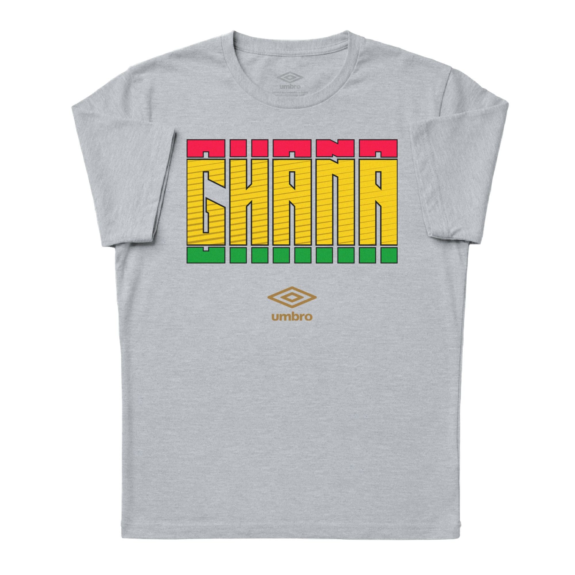 Ghana Stacked grey soccer t shirt in cotton with short sleeves - Shop men's workout tee shirts by Umbro.
