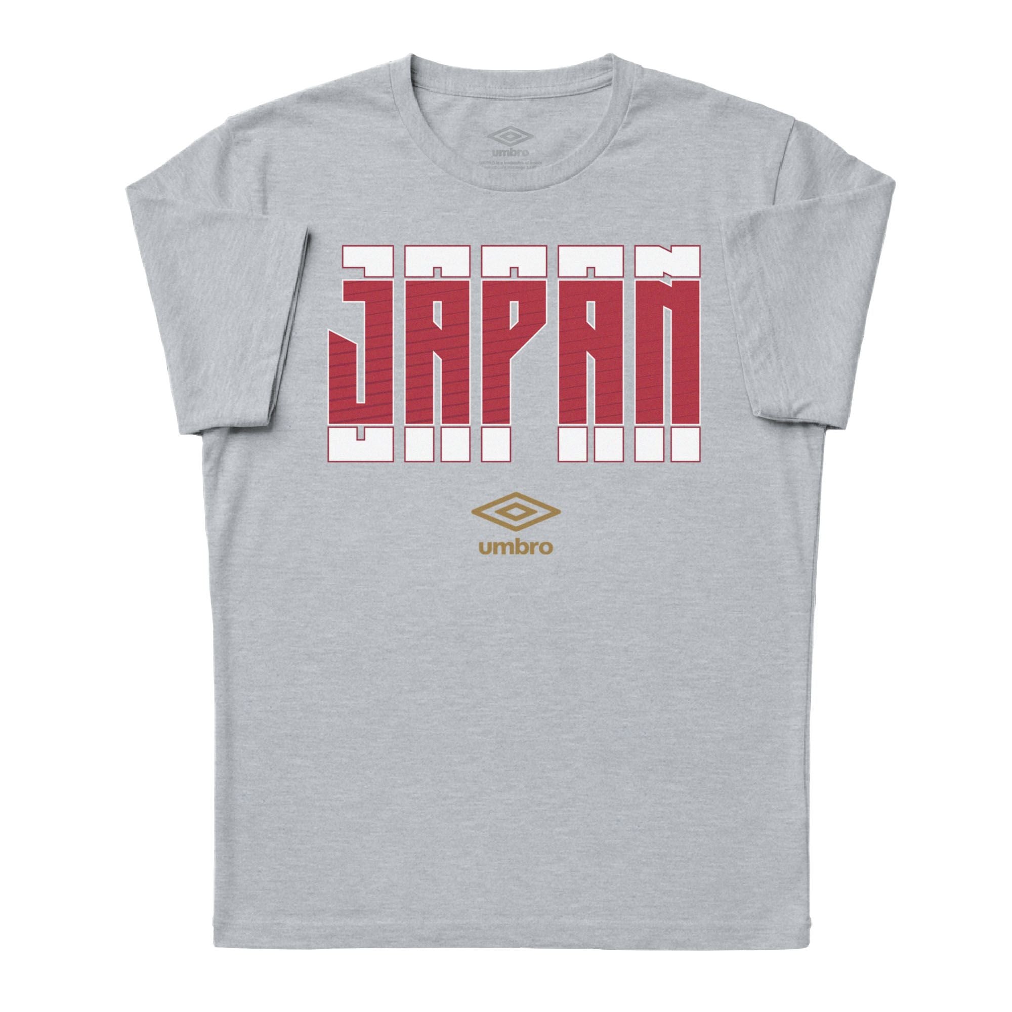 Japan Stacked grey soccer tee in 100% cotton with short sleeves and round neck - Shop men's workout tees by Umbro.