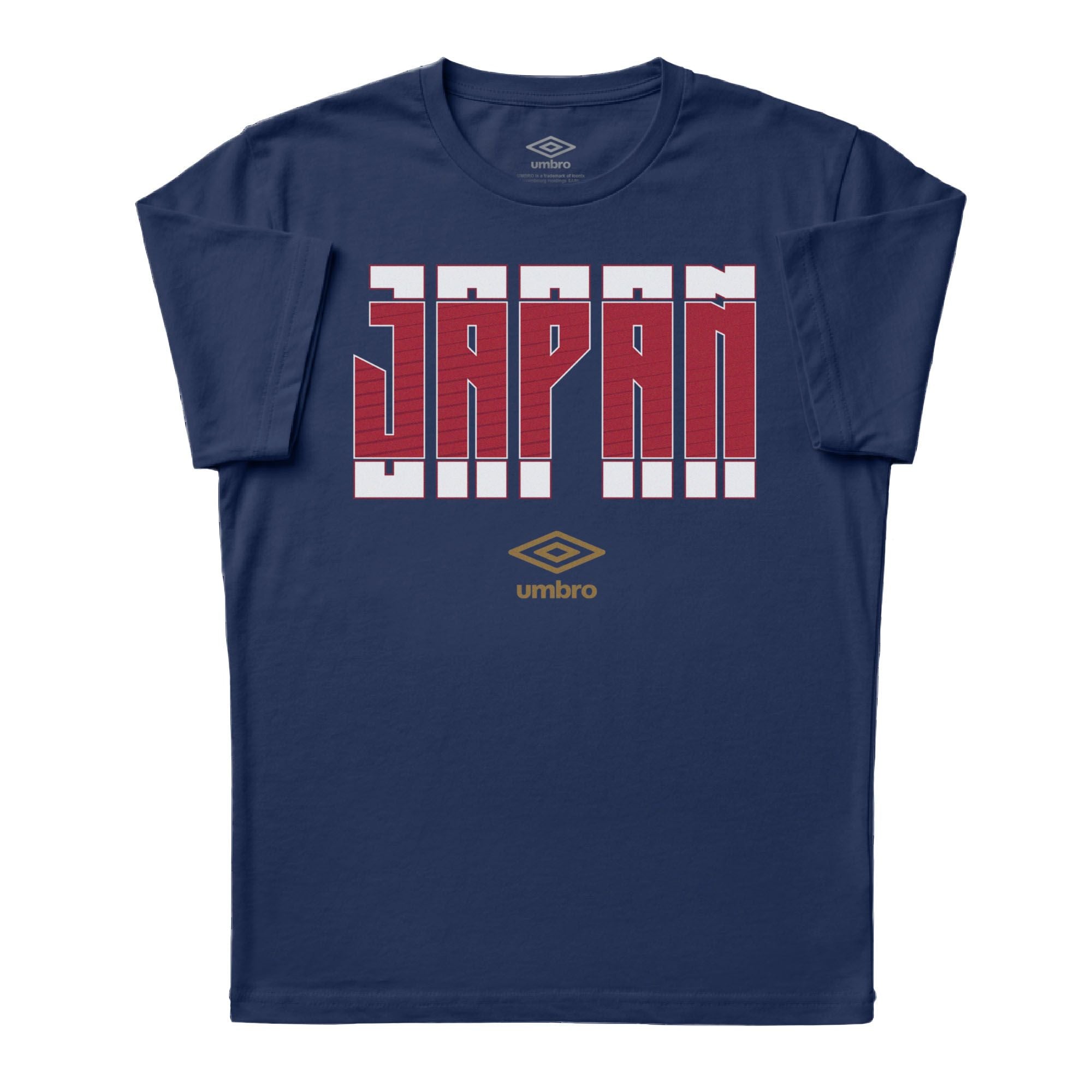Japan Stacked navy blue soccer tee in cotton with short sleeves and round neck - Shop men's workout tees by Umbro