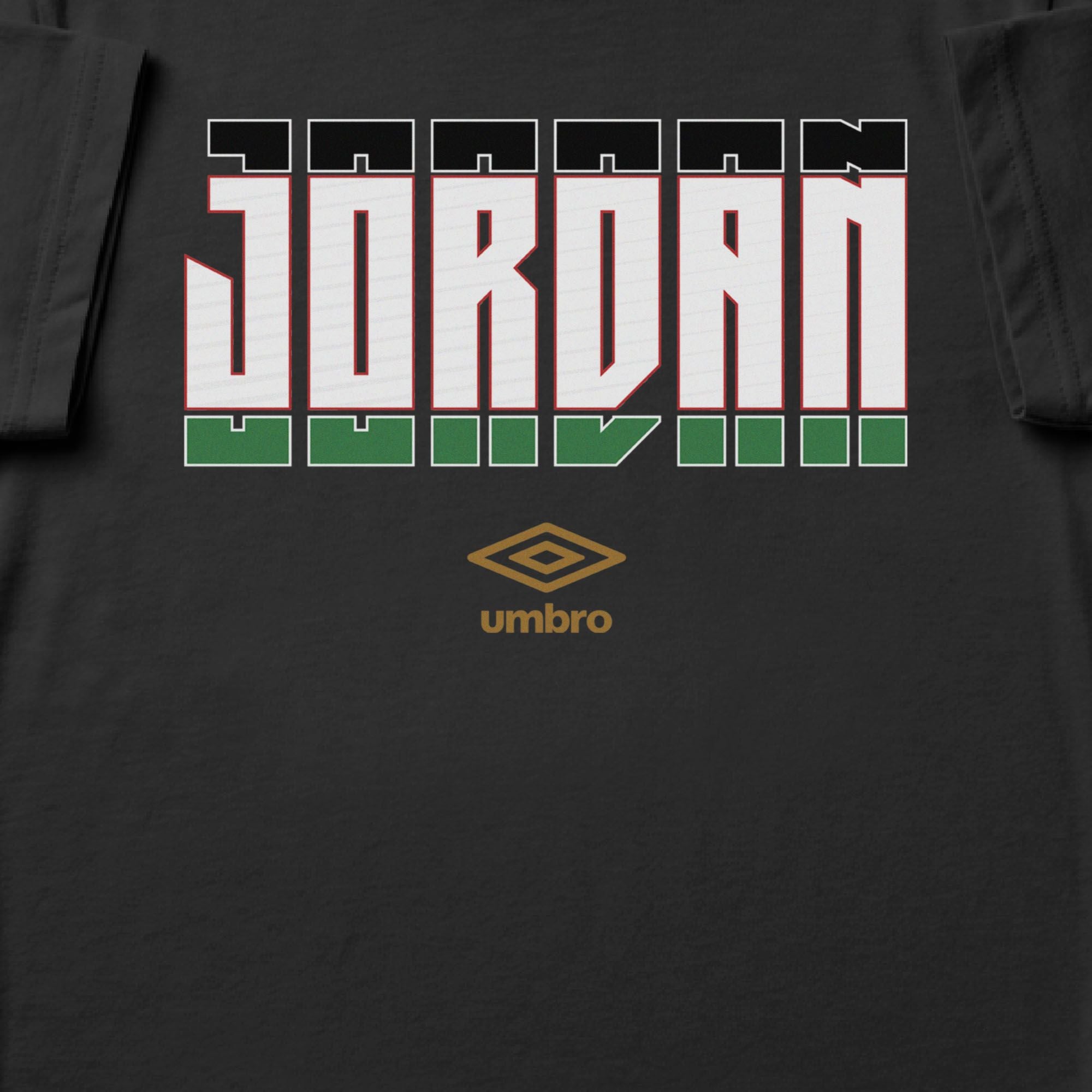Jordan Stacked black soccer t shirt in 100% cotton with short sleeves - Shop men's workout tees by Umbro