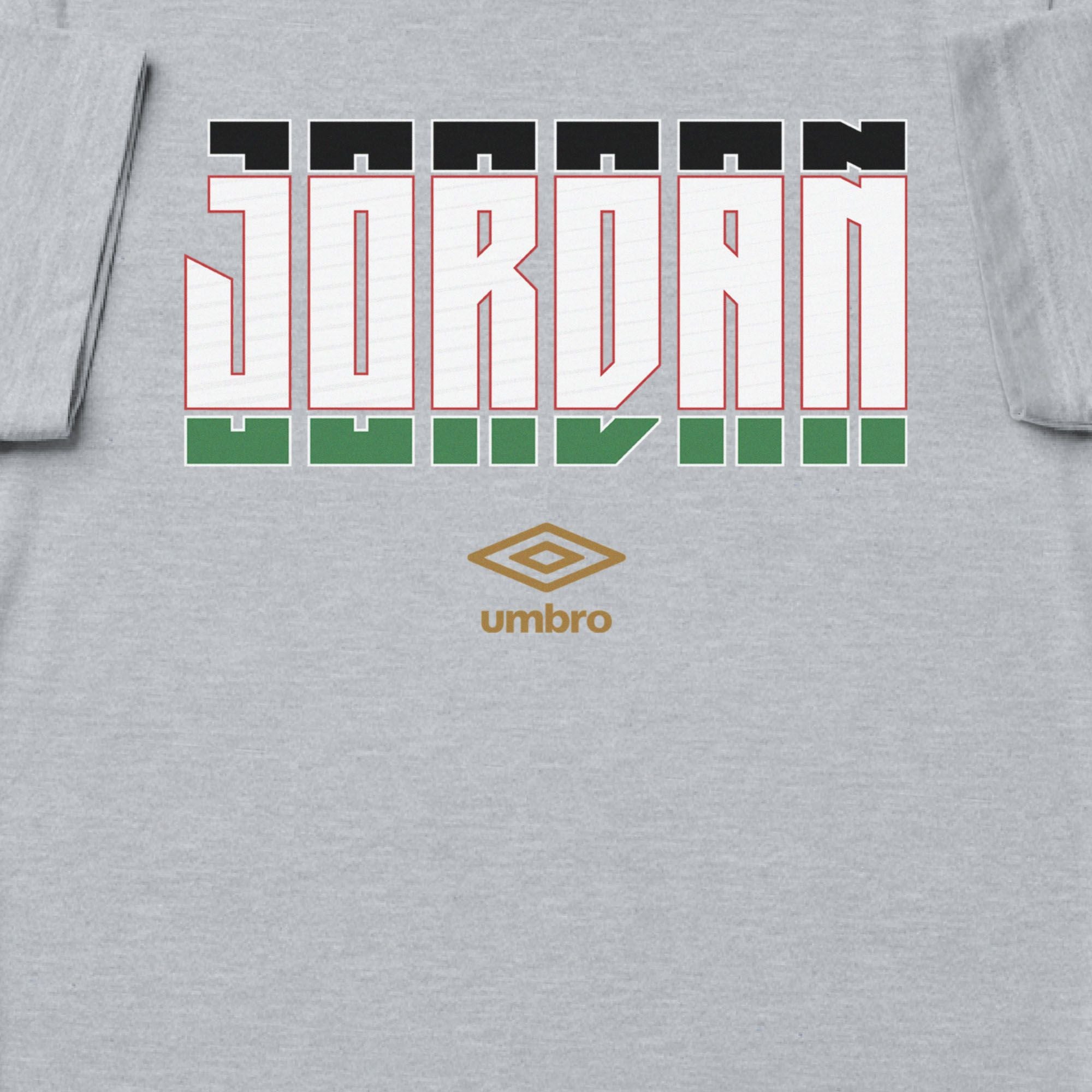 Jordan Stacked grey soccer t shirt in 100% cotton with short sleeves - Shop men's workout tees by Umbro