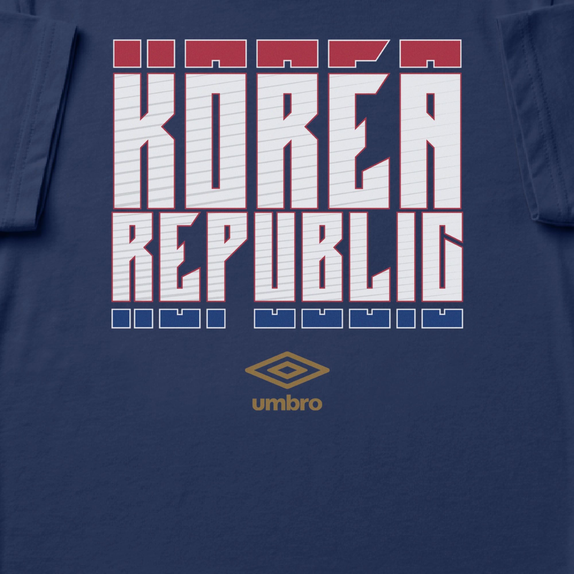 Korea Stacked navy blue soccer t shirt in 100% cotton with short sleeves - Shop men's workout tees by Umbro