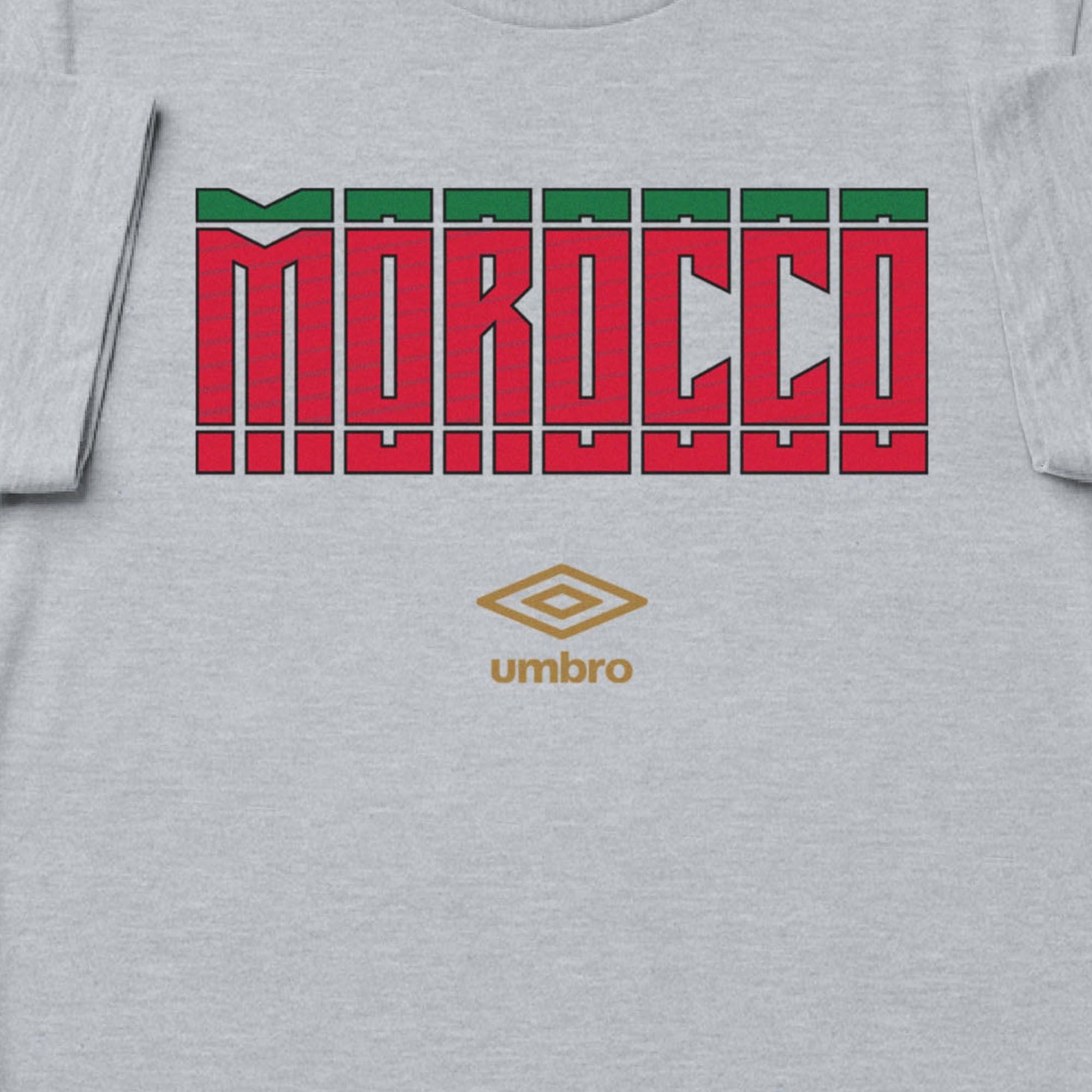 Morocco Stacked grey soccer t shirt in 100% cotton - Shop men's workout tee shirts by Umbro.